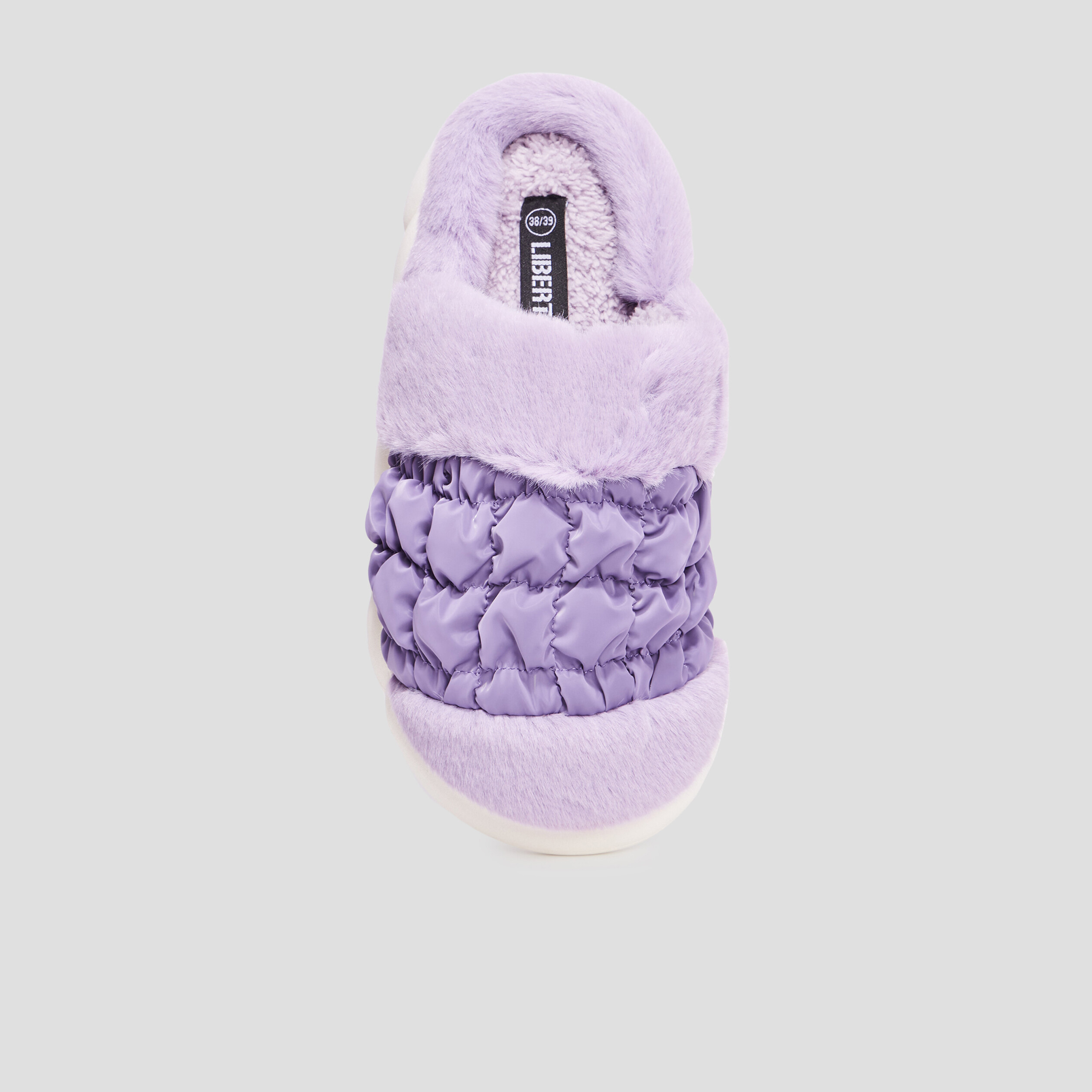 Chaussons mules fausse fourrure Liberto mauve femme