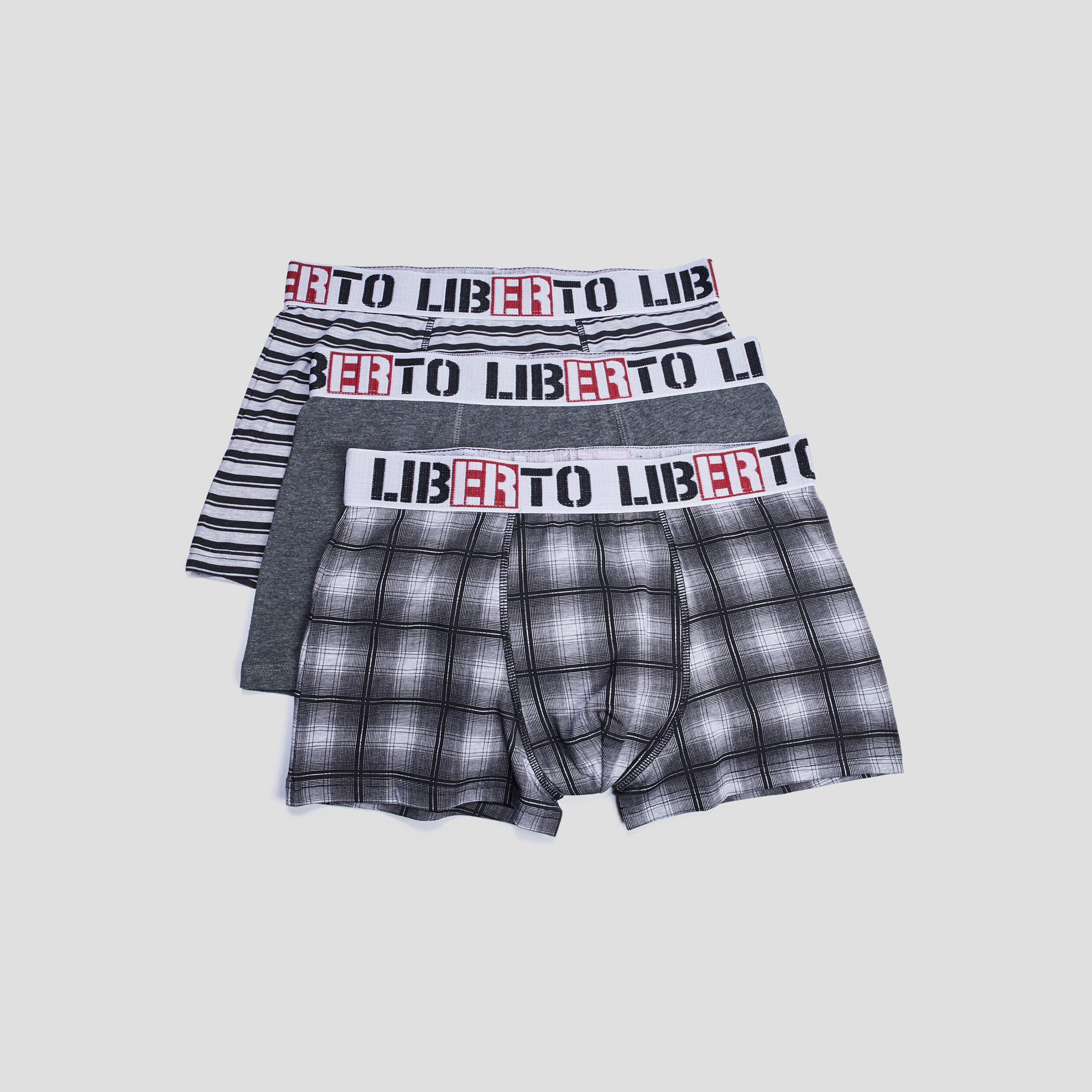 lot 3 boxers liberto gris homme Lot 3 boxers Liberto gris homme