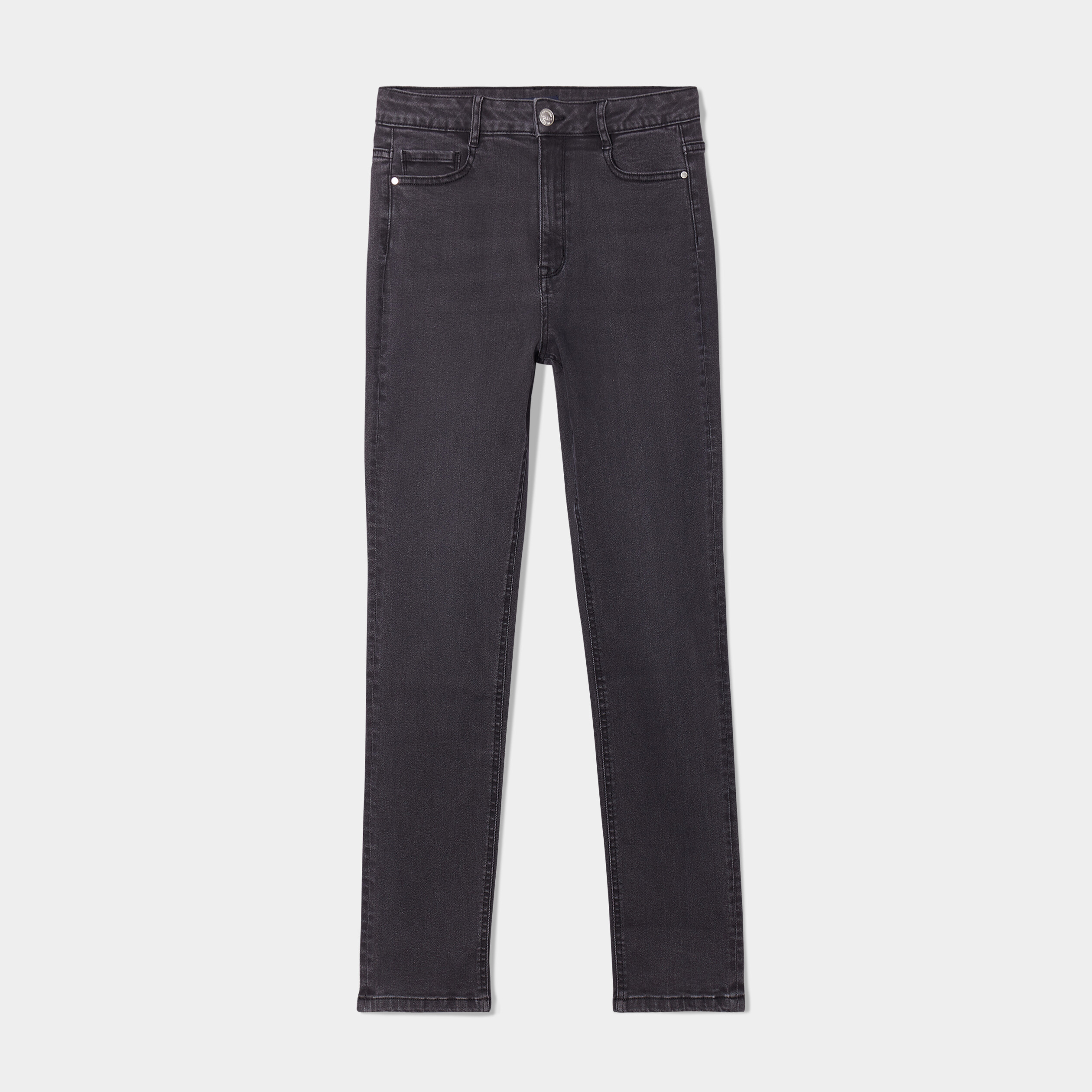 Jeans slim taille haute denim noir femme