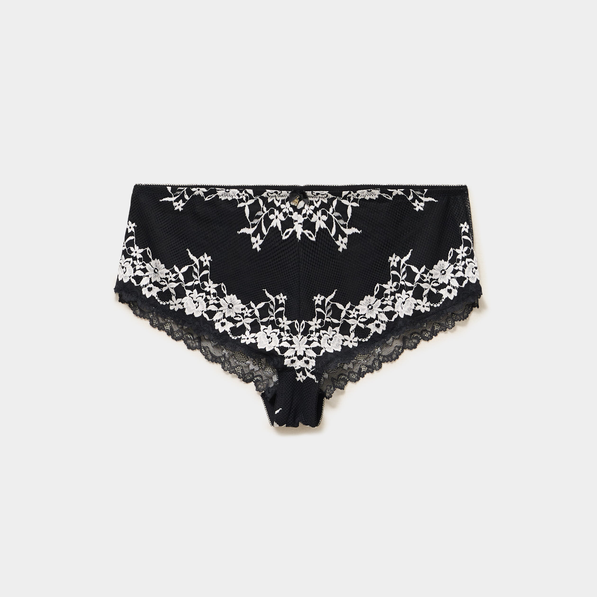 Shorty en dentelle noir femme grande taille