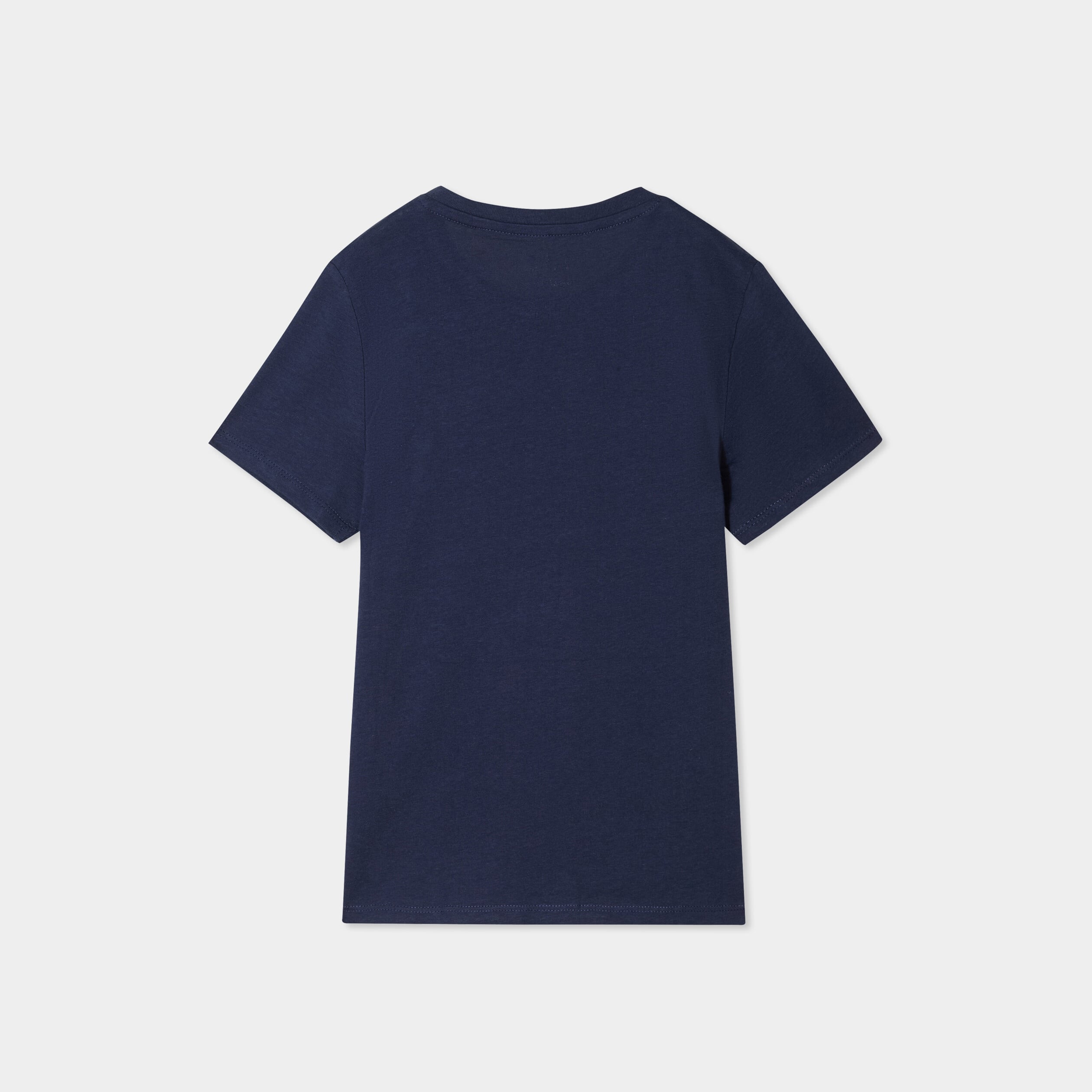 T-shirt col rond manches courtes coton bleu marine gar&ccedil;on