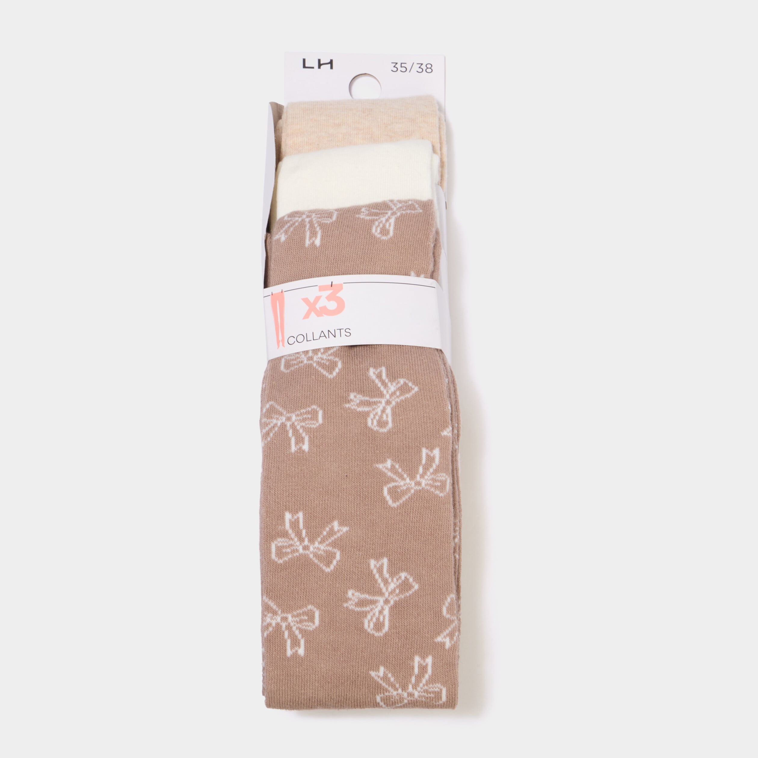 Lot 3 collants coton majoritaire multicolore fille