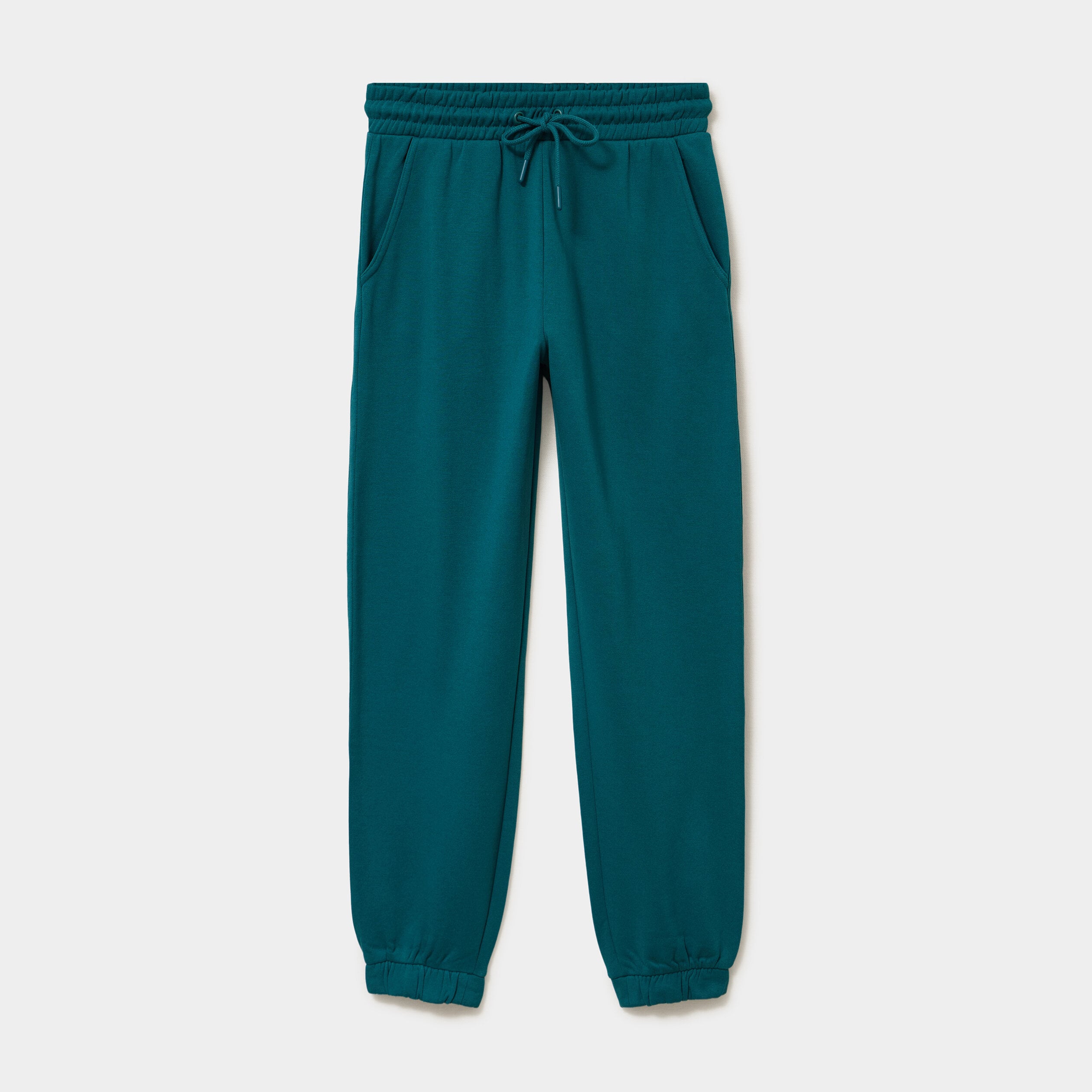 Pantalon de jogging molletonn&eacute; vert fonc&eacute; femme