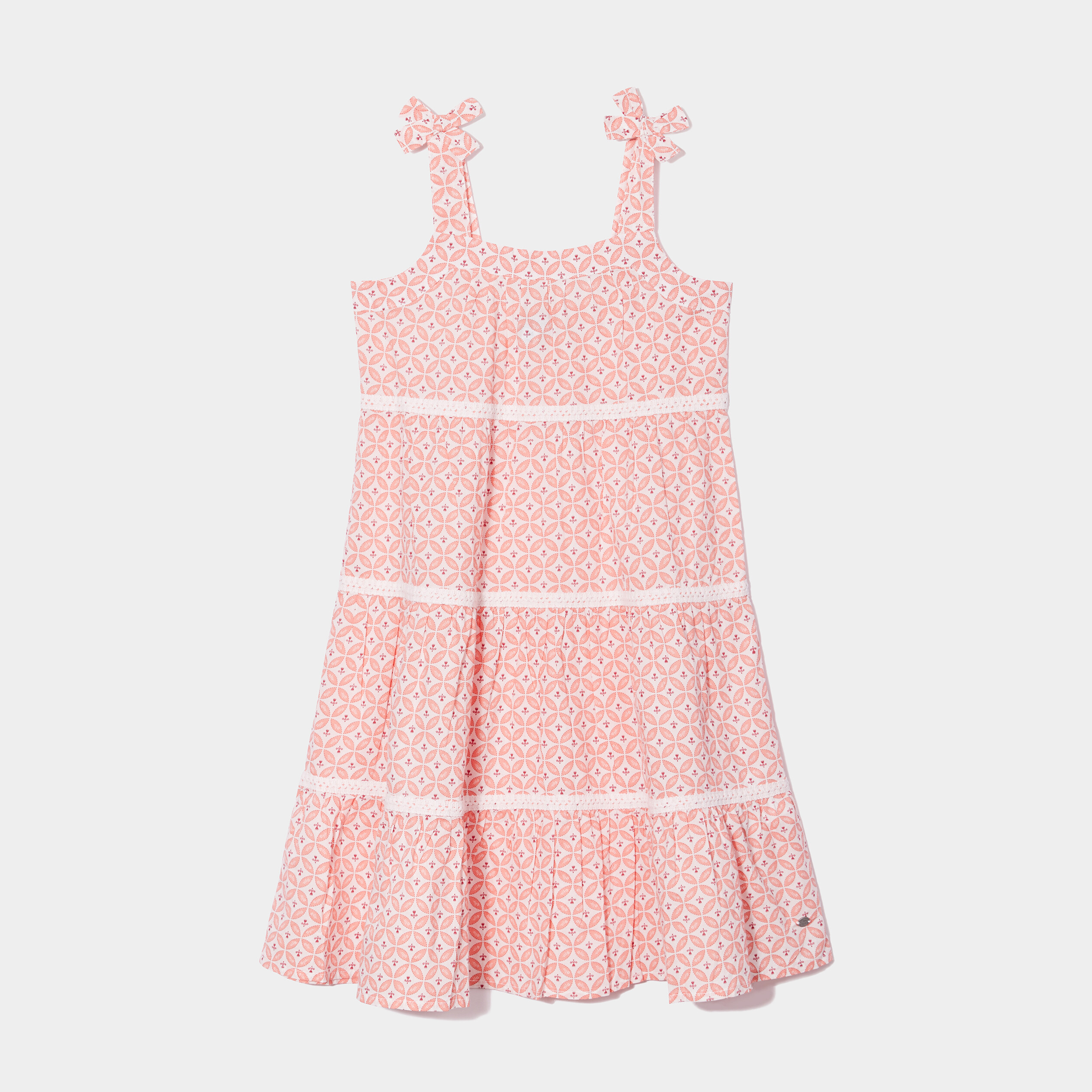 robe a bretelles nouees evasee ecru fille Robe à bretelles nouées évasée ecru fille