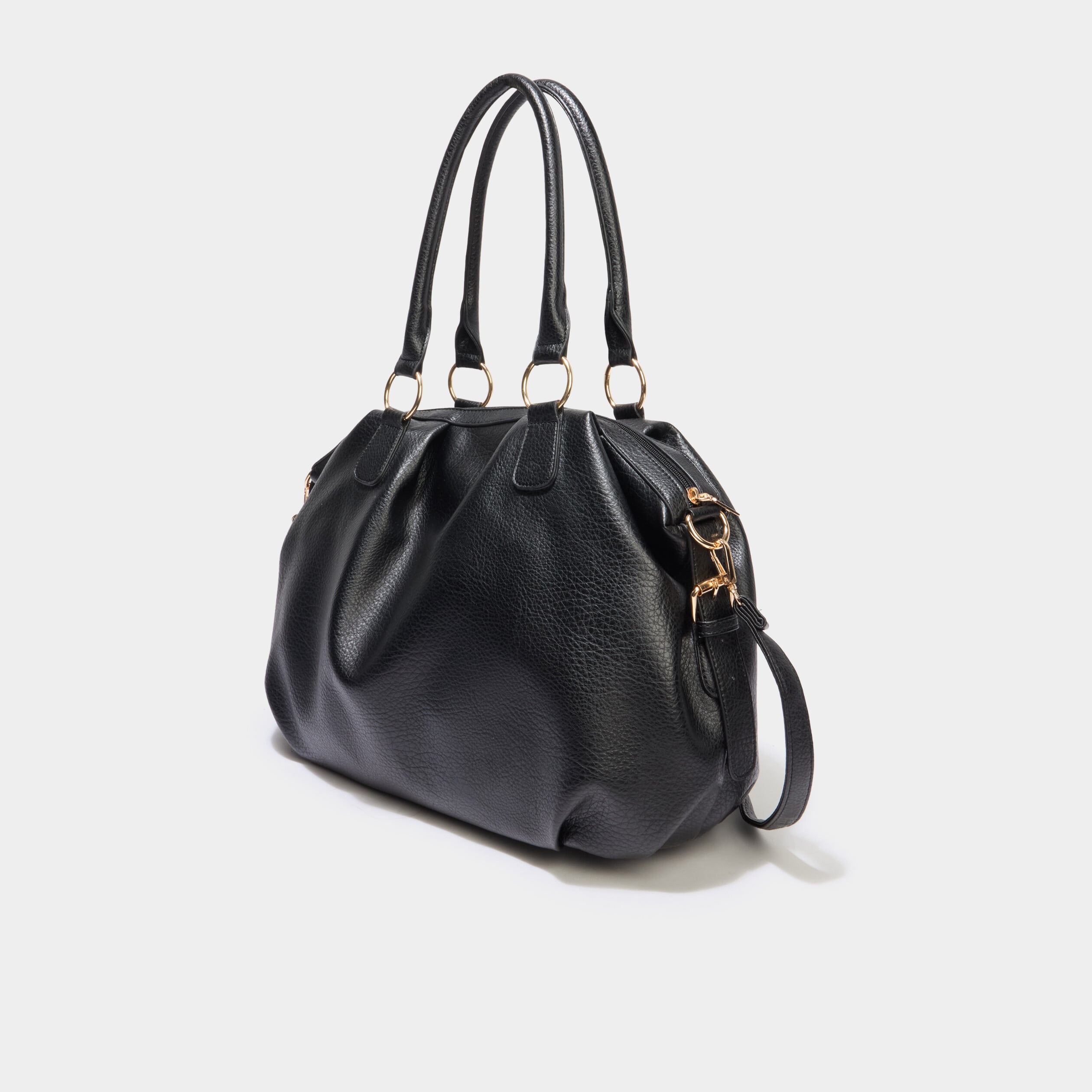 Sac &agrave; main avec bandouli&egrave;re amovible noir femme