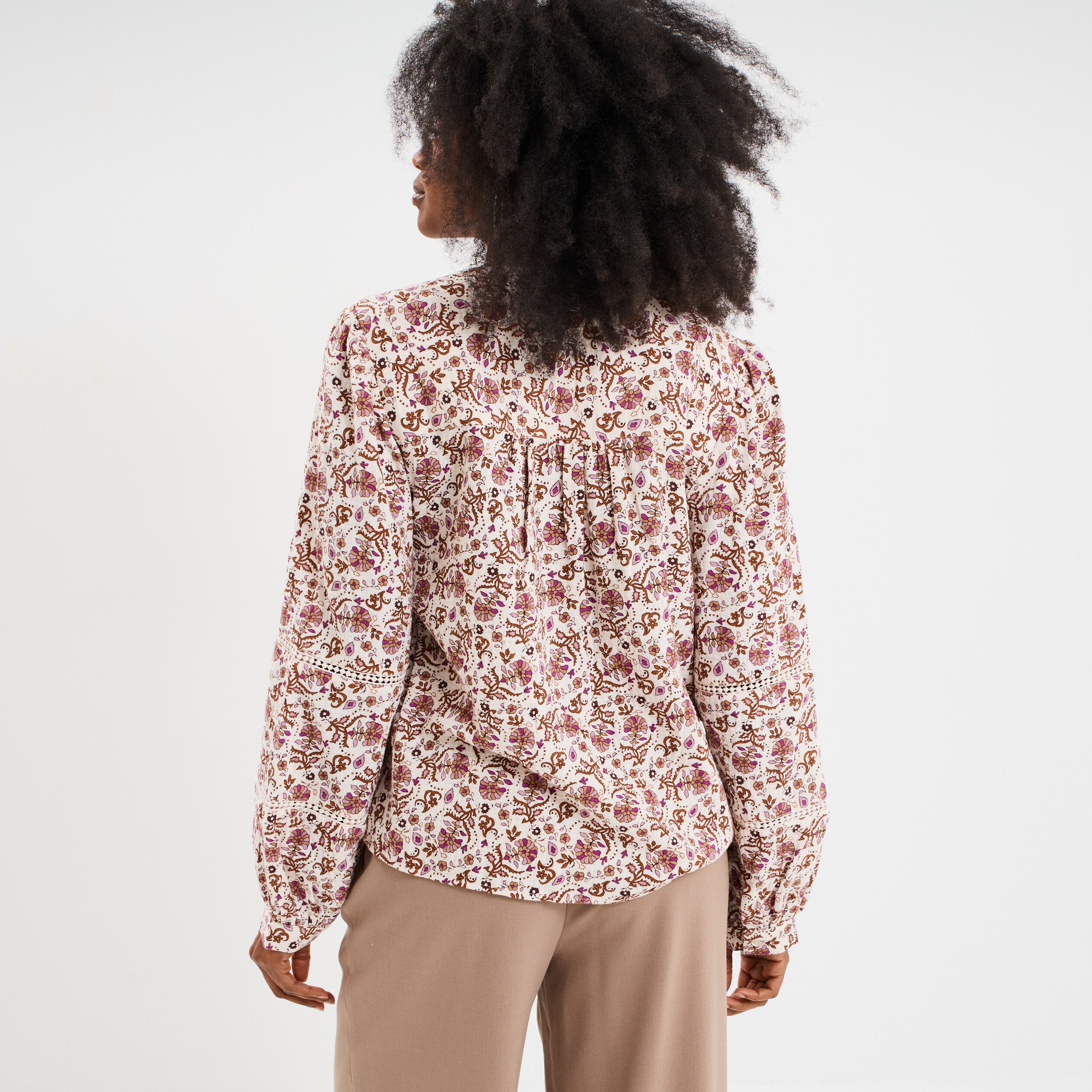 blouse manches ballons coton blanc femme Blouse manches ballons coton blanc femme