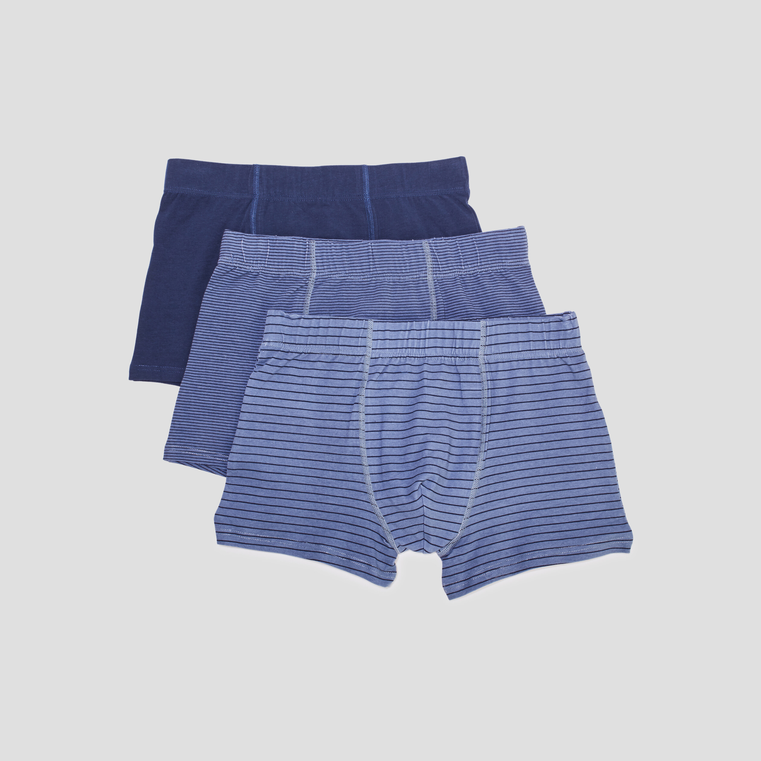 lot 3 boxers coton rayures bleu marine homme Lot 3 boxers coton rayures bleu marine homme