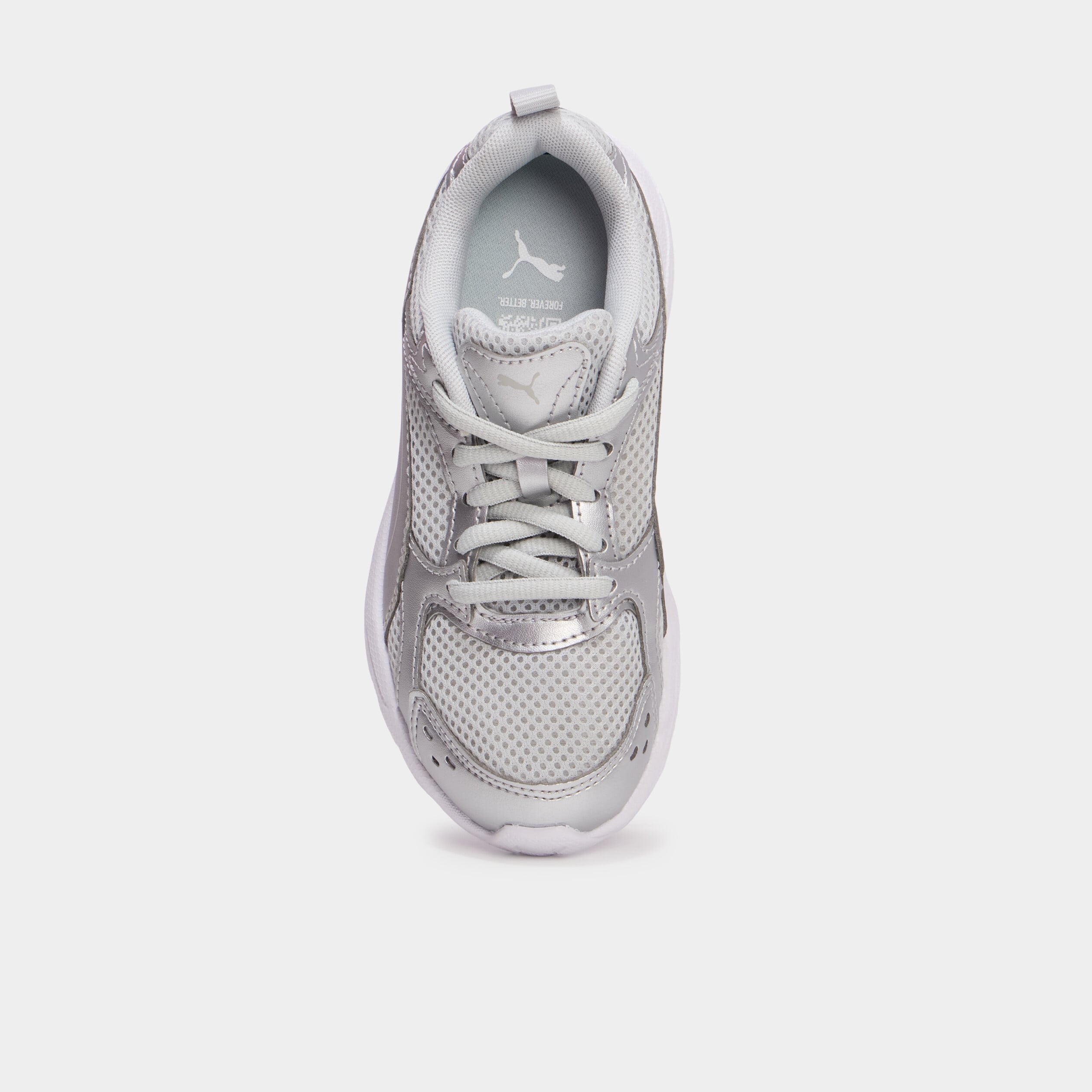 Baskets running &agrave; lacets Puma Milenio gris argent fille