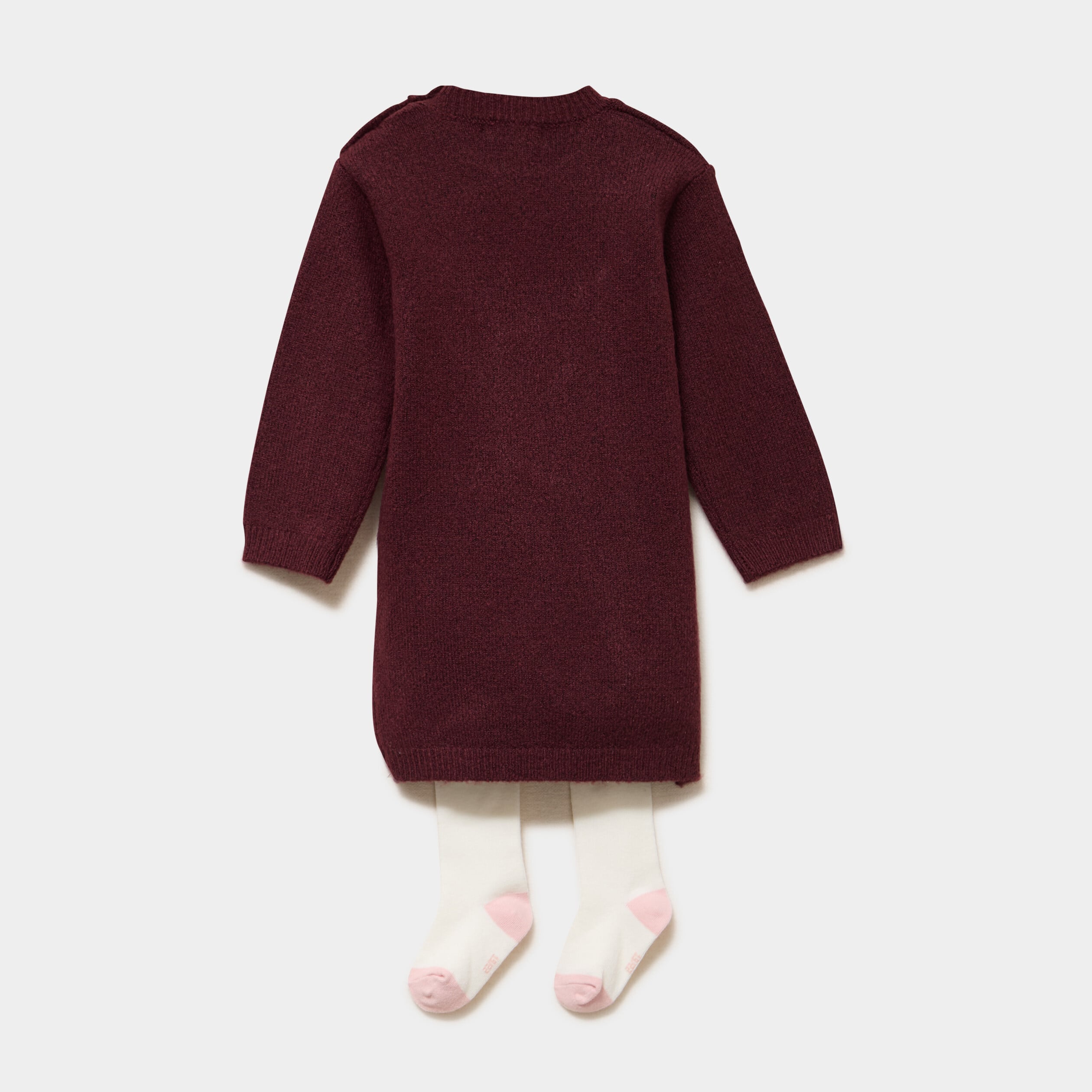 Ensemble robe pull et collants violet fonc&eacute; b&eacute;b&eacute; fille