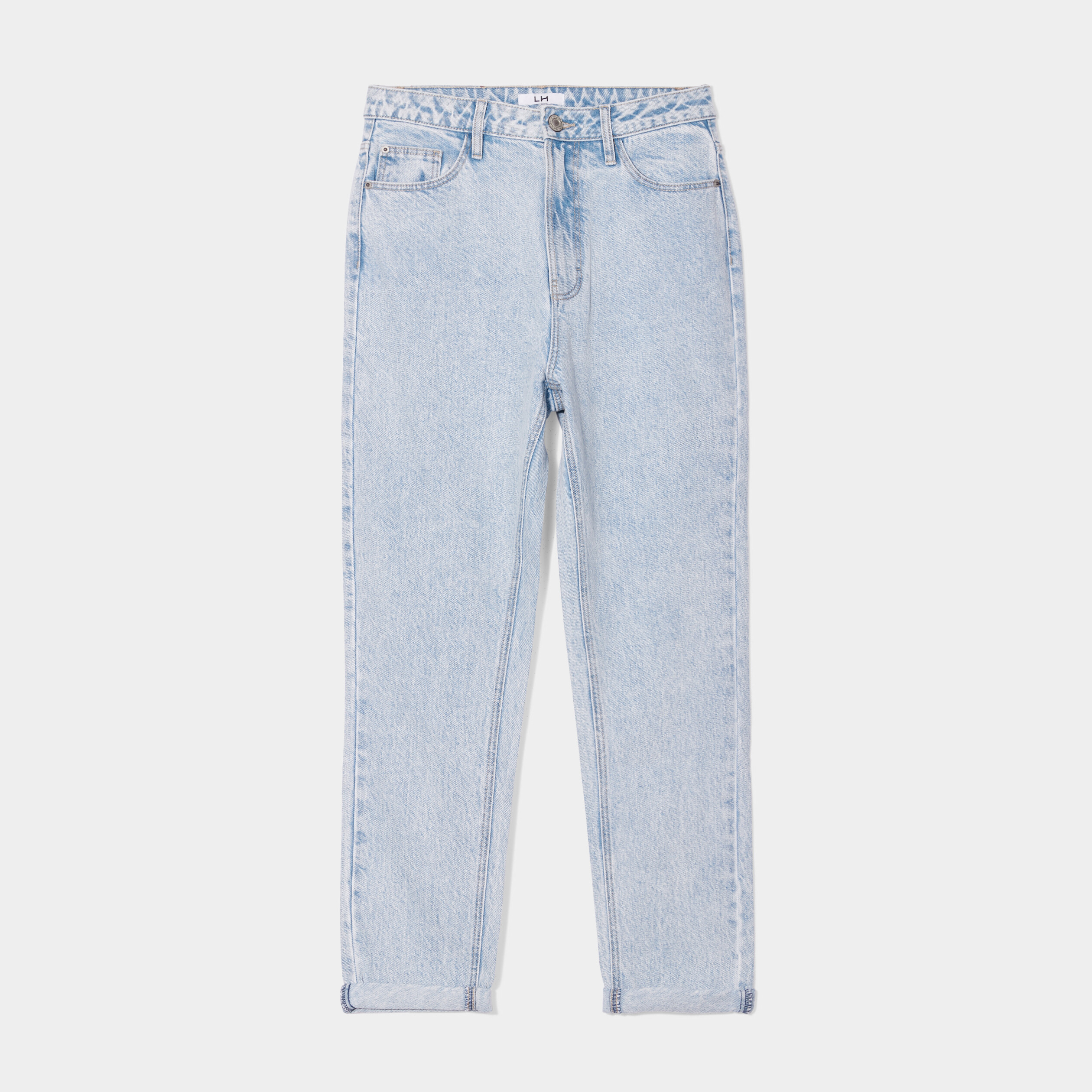 jeans mom taille haute 78eme coton denim double stone femme Jeans mom taille haute 7/8ème coton denim double stone femme