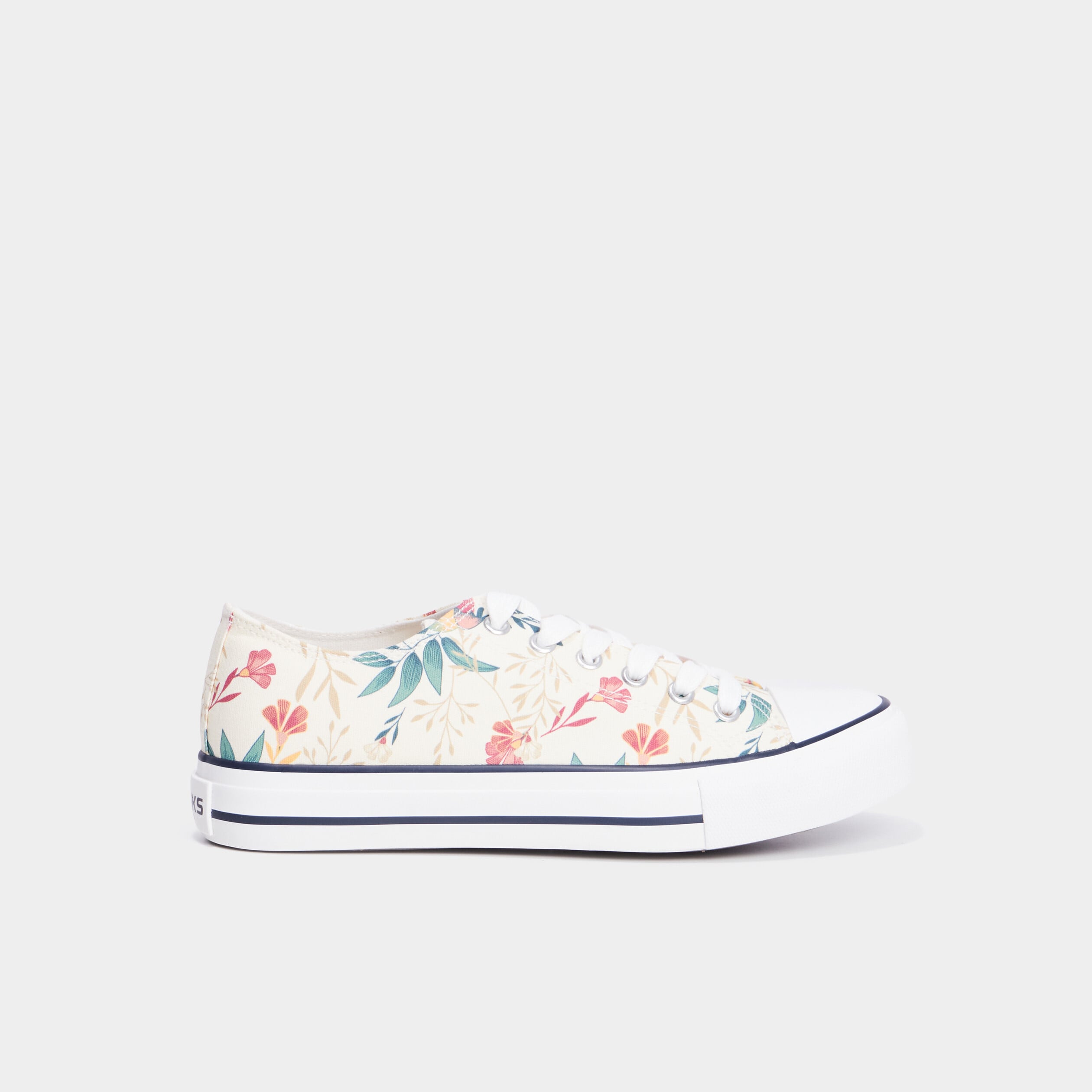Tennis basses en toile &agrave; lacets multicolore femme