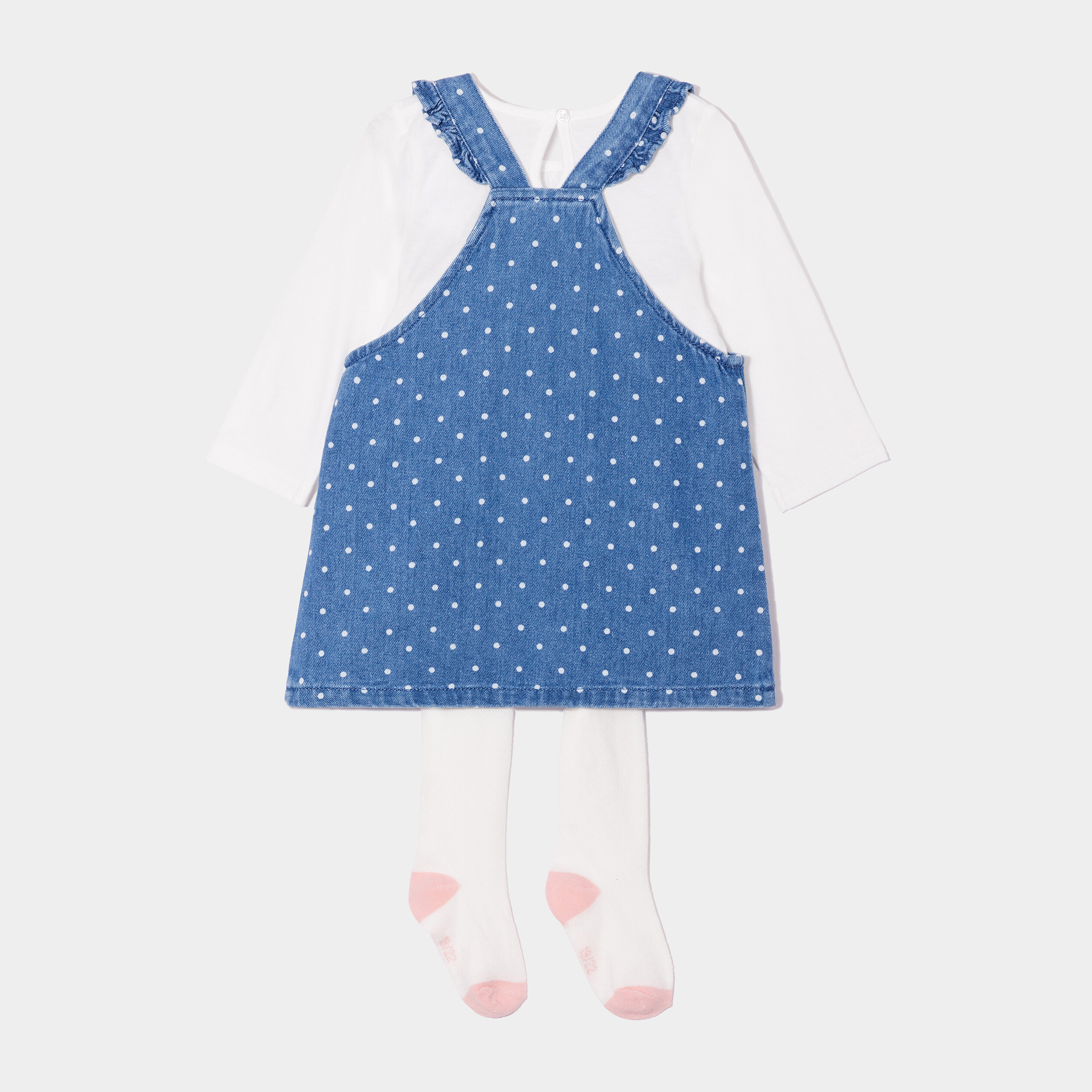 Ensemble trois pièces bébé fille à pois