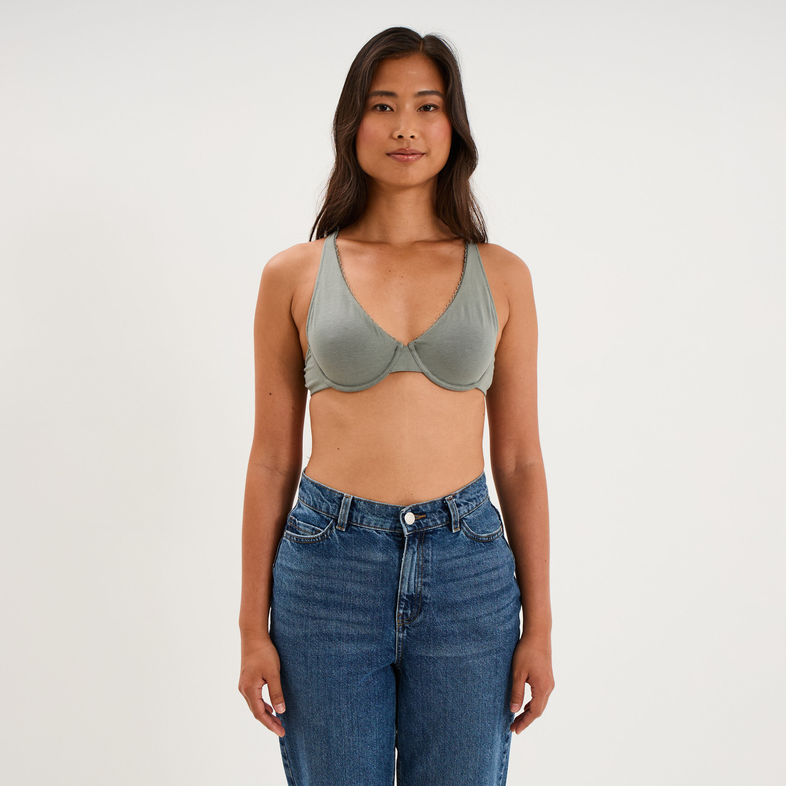 Soutien-gorge foulard coton majoritaire vert clair femme