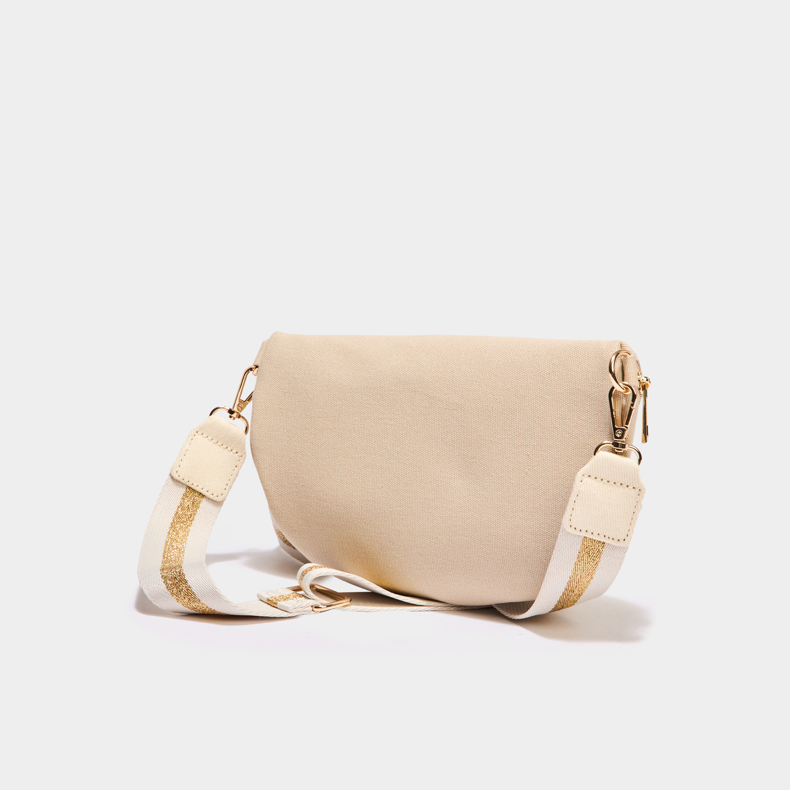 Sac banane en toile de coton canvas sable femme