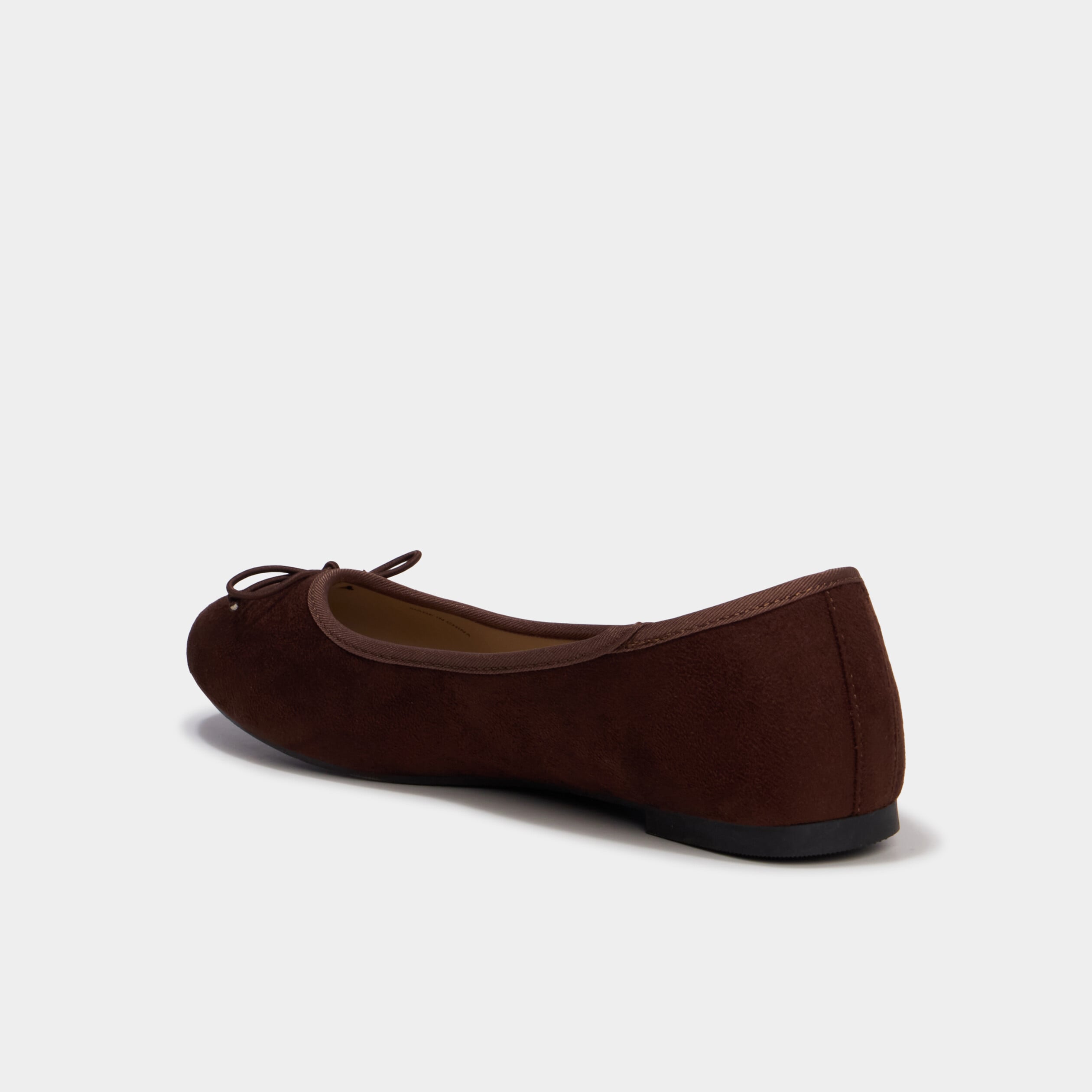 Ballerines plates avec noeuds marron fonc&eacute; femme