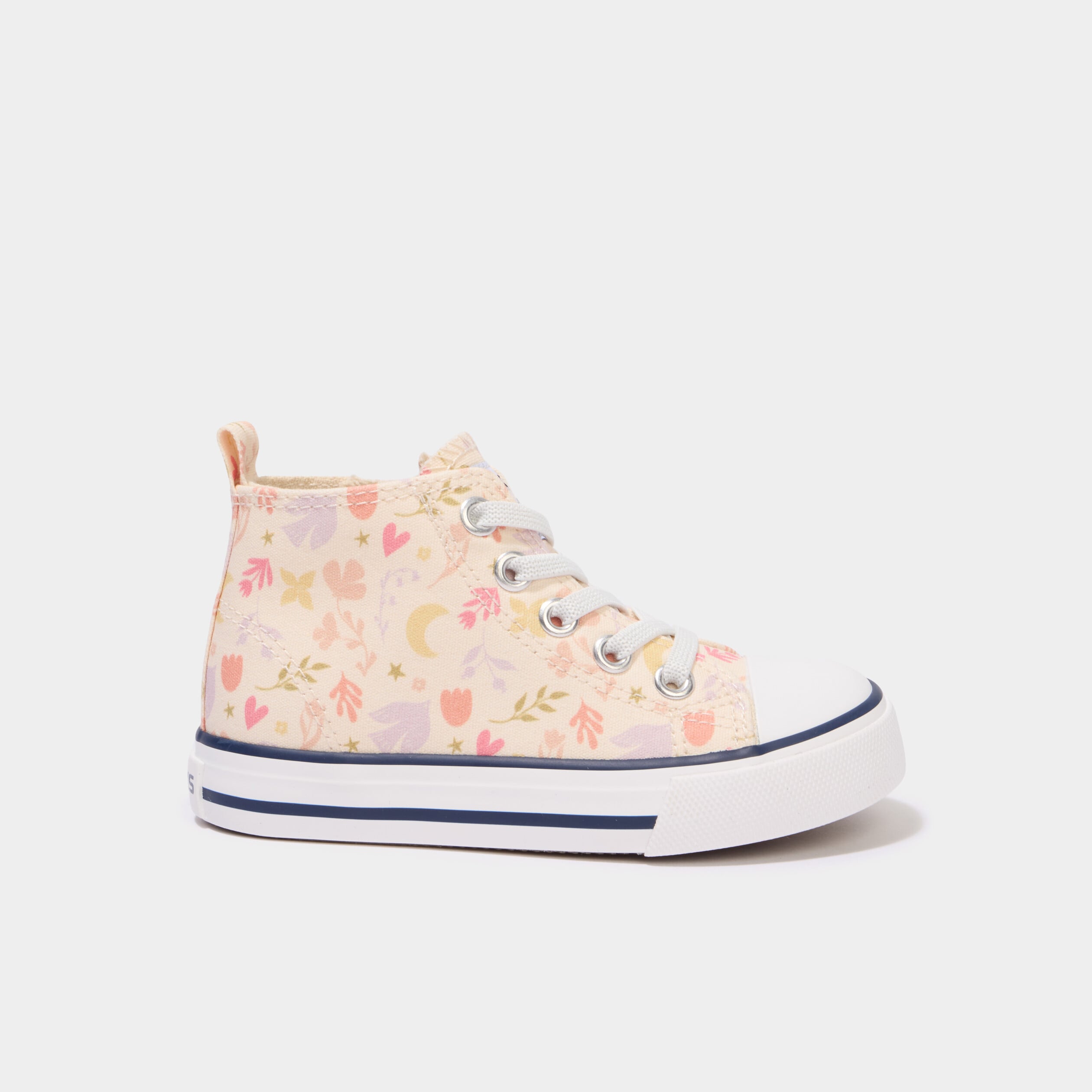 Baskets montantes en toile bout renforc&eacute; multicolore fille
