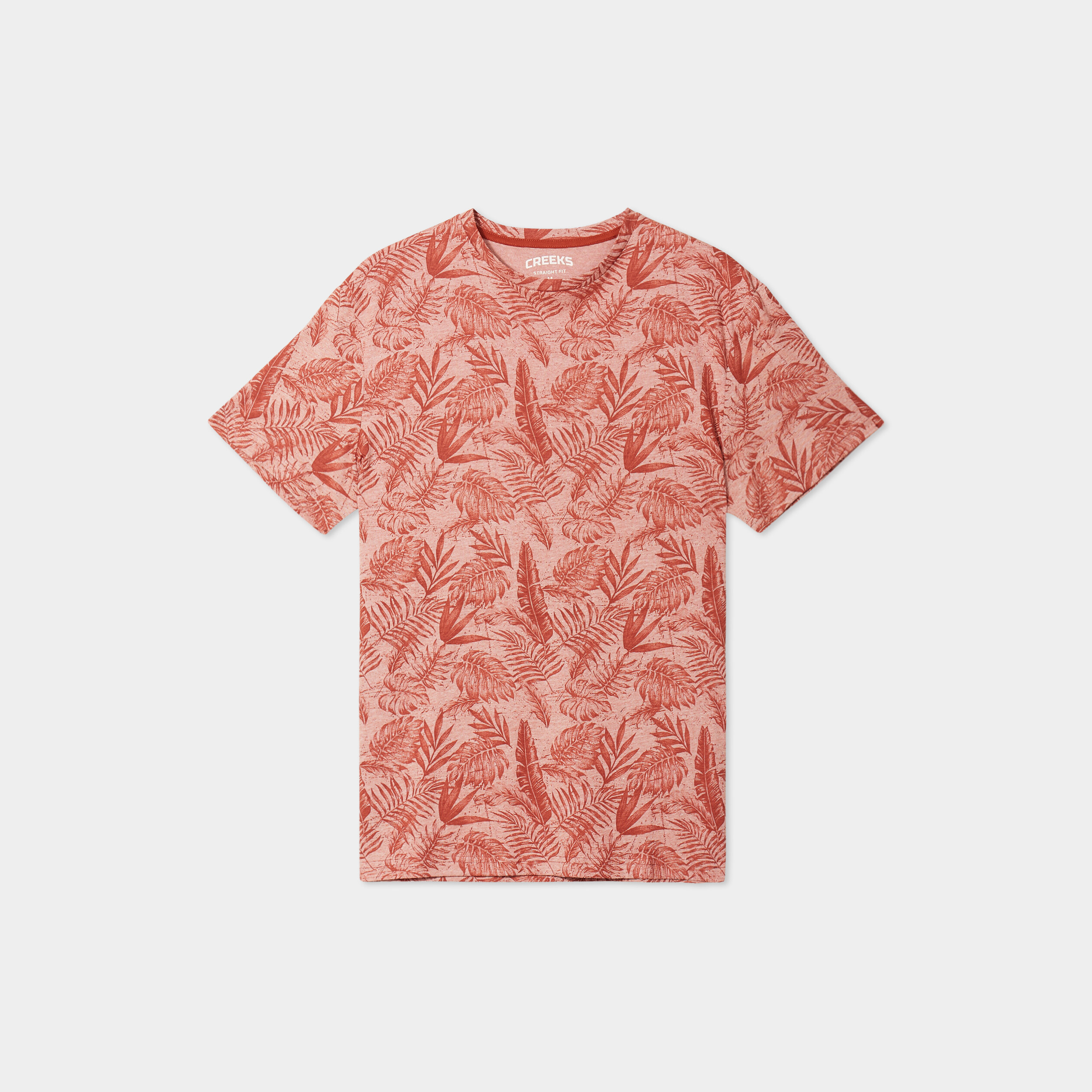 t shirt manches courtes col rond terracotta homme T-shirt manches courtes col rond terracotta homme