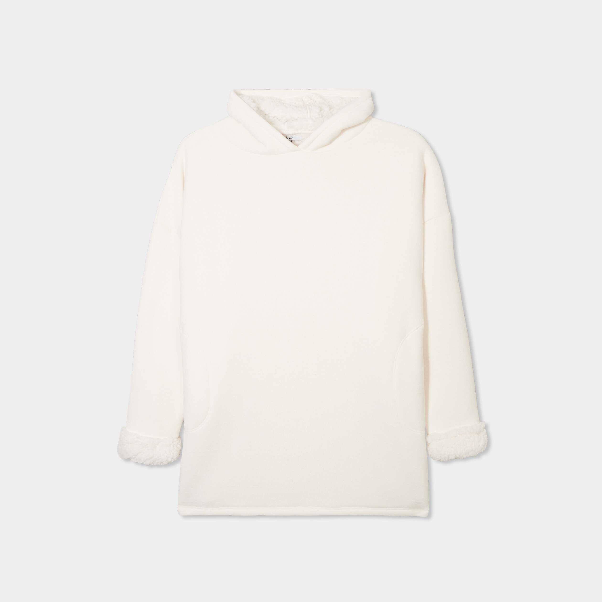 sweat a capuche polaire fourre ivoire femme Sweat à capuche polaire fourré ivoire femme