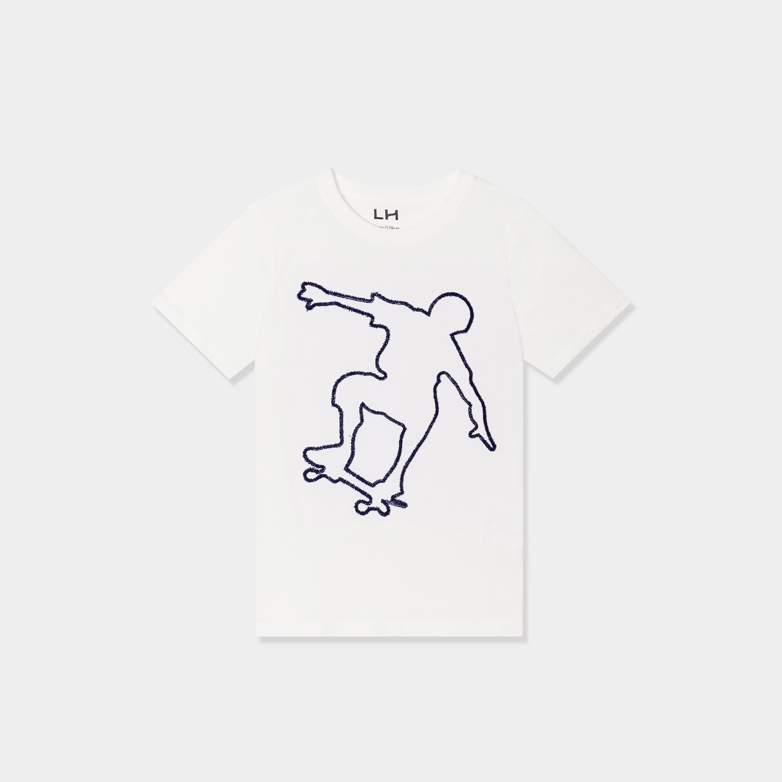 t shirt avec col rond manches courtes creme garcon T-shirt avec col rond manches courtes creme garçon