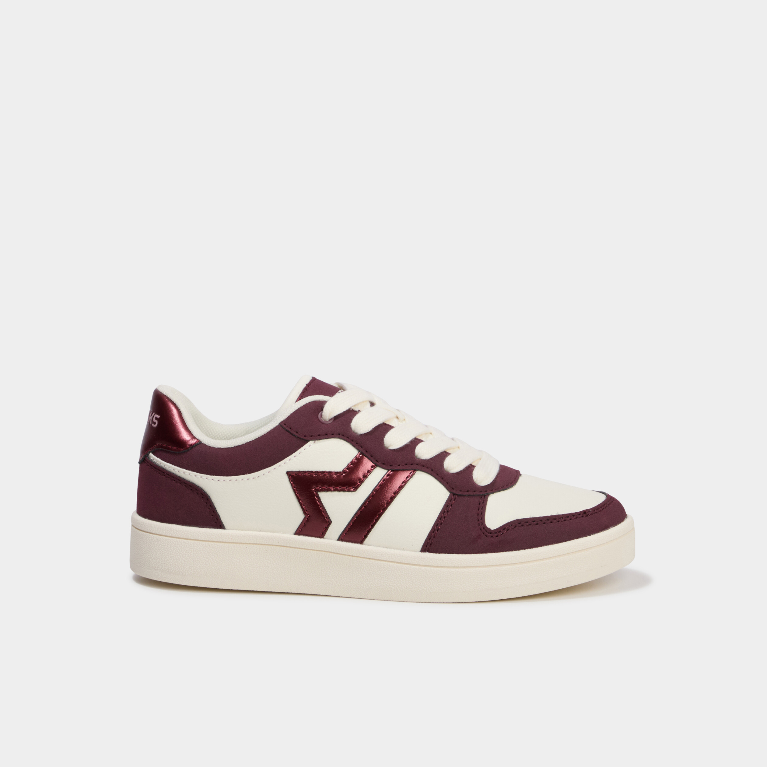 Baskets &agrave; lacets bordeaux femme