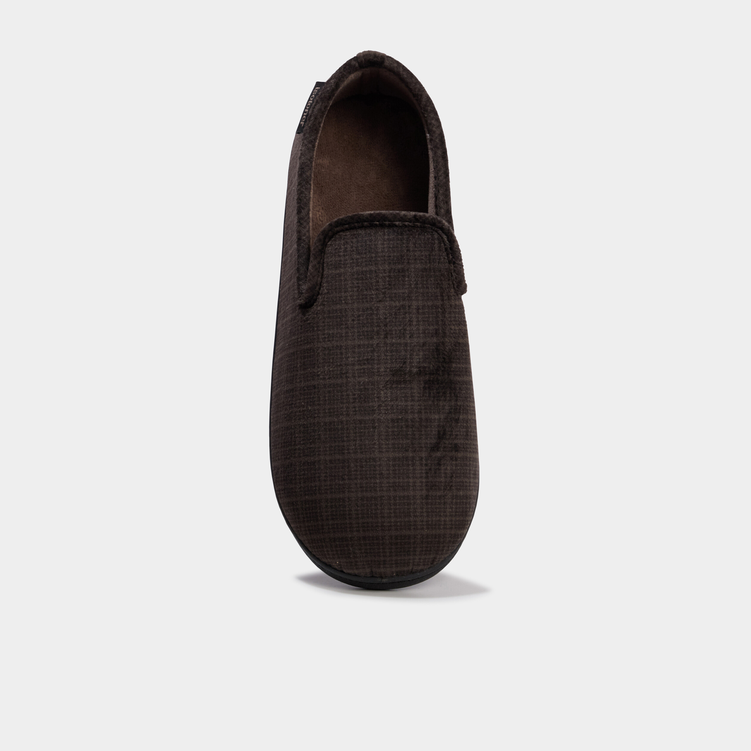 Pantoufles fourr&eacute;es bout rond vert kaki homme
