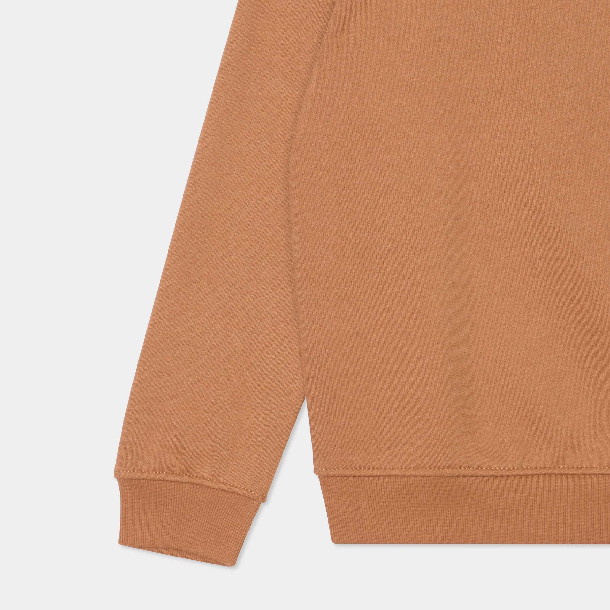 Sweat oversize manches longues col rond camel garçon