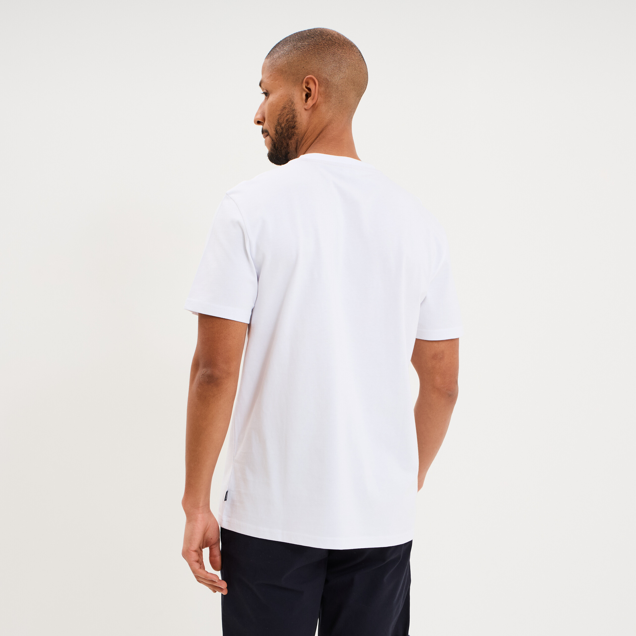 T-shirt droit manches courtes coton blanc homme