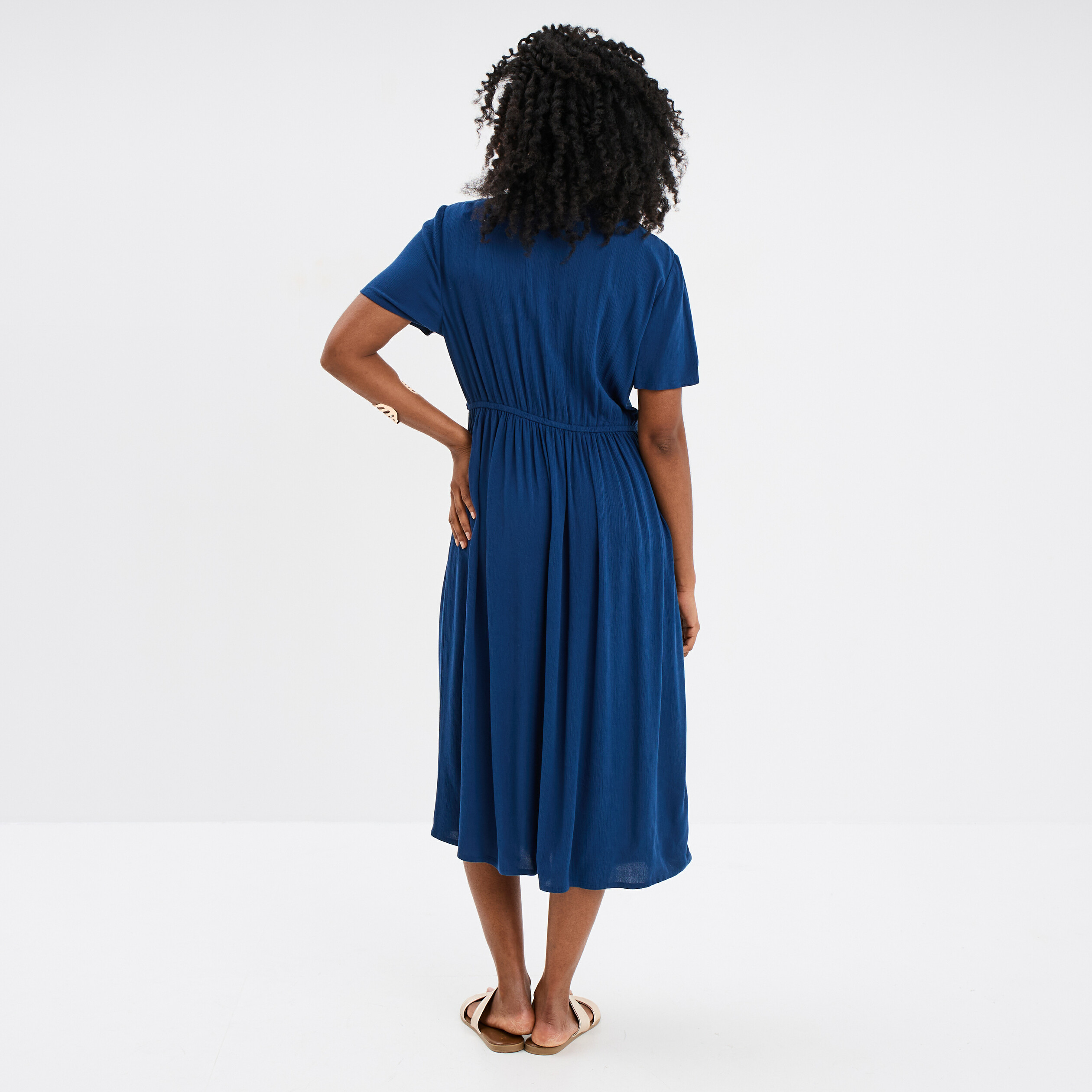 Robe Oversize Raey En Coton Bleu Marine - Manches Courtes, Longueur Longue, Taille 6 UK (34 EU), Neuve Avec Défauts