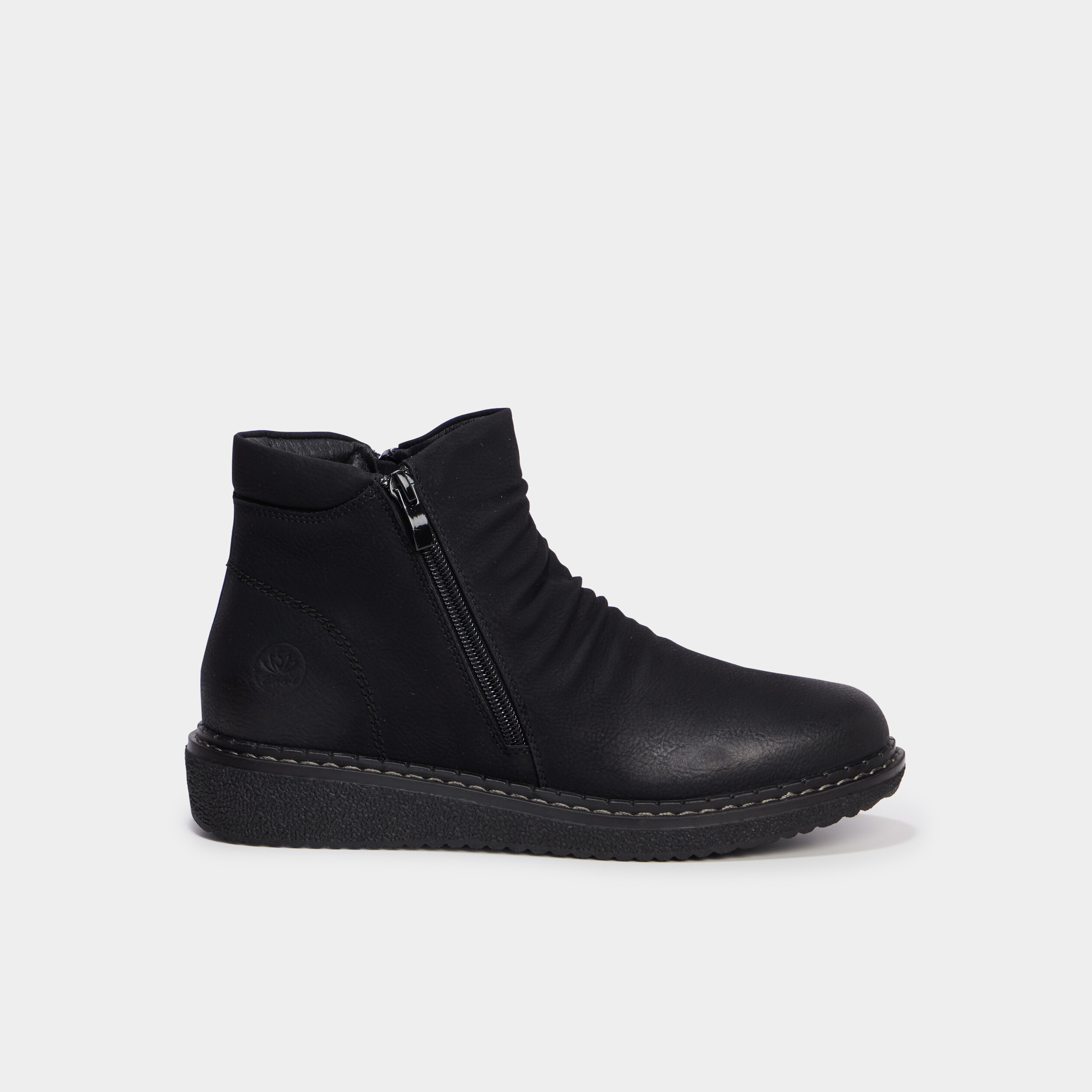 Boots effet pliss&eacute; noir femme