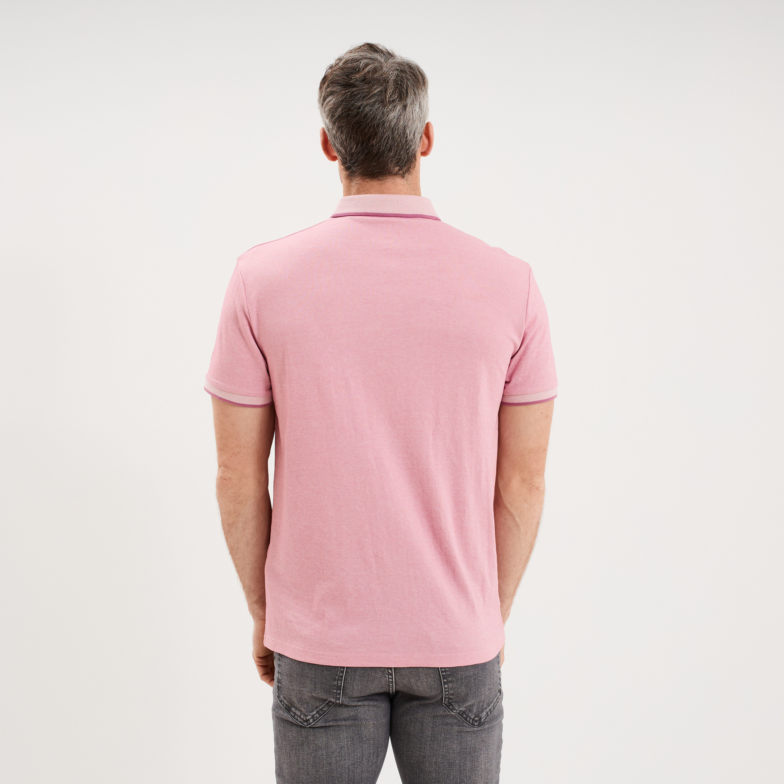 Polo manches courtes coupe droite rose clair homme