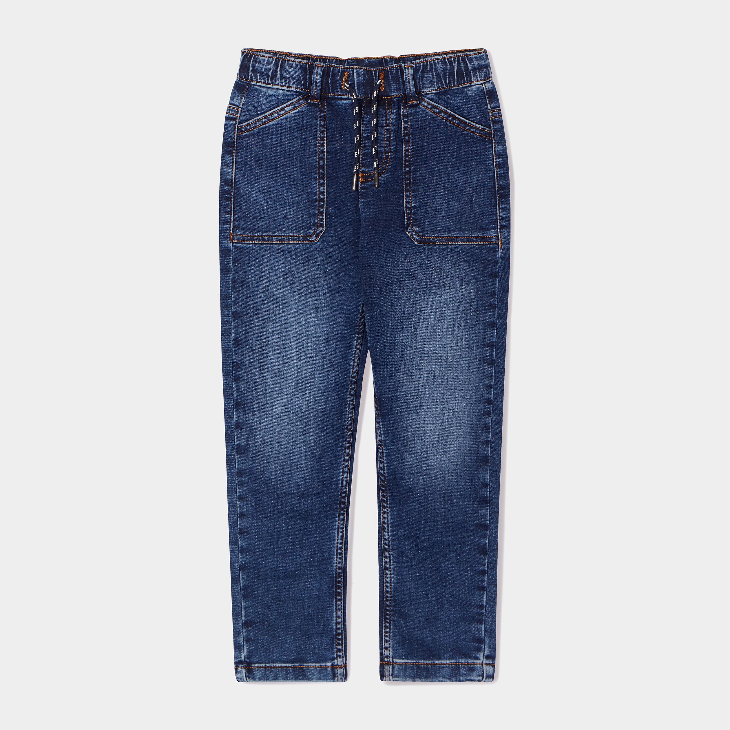 Jean stretch jogger taille &eacute;lastiqu&eacute;e denim stone gar&ccedil;on