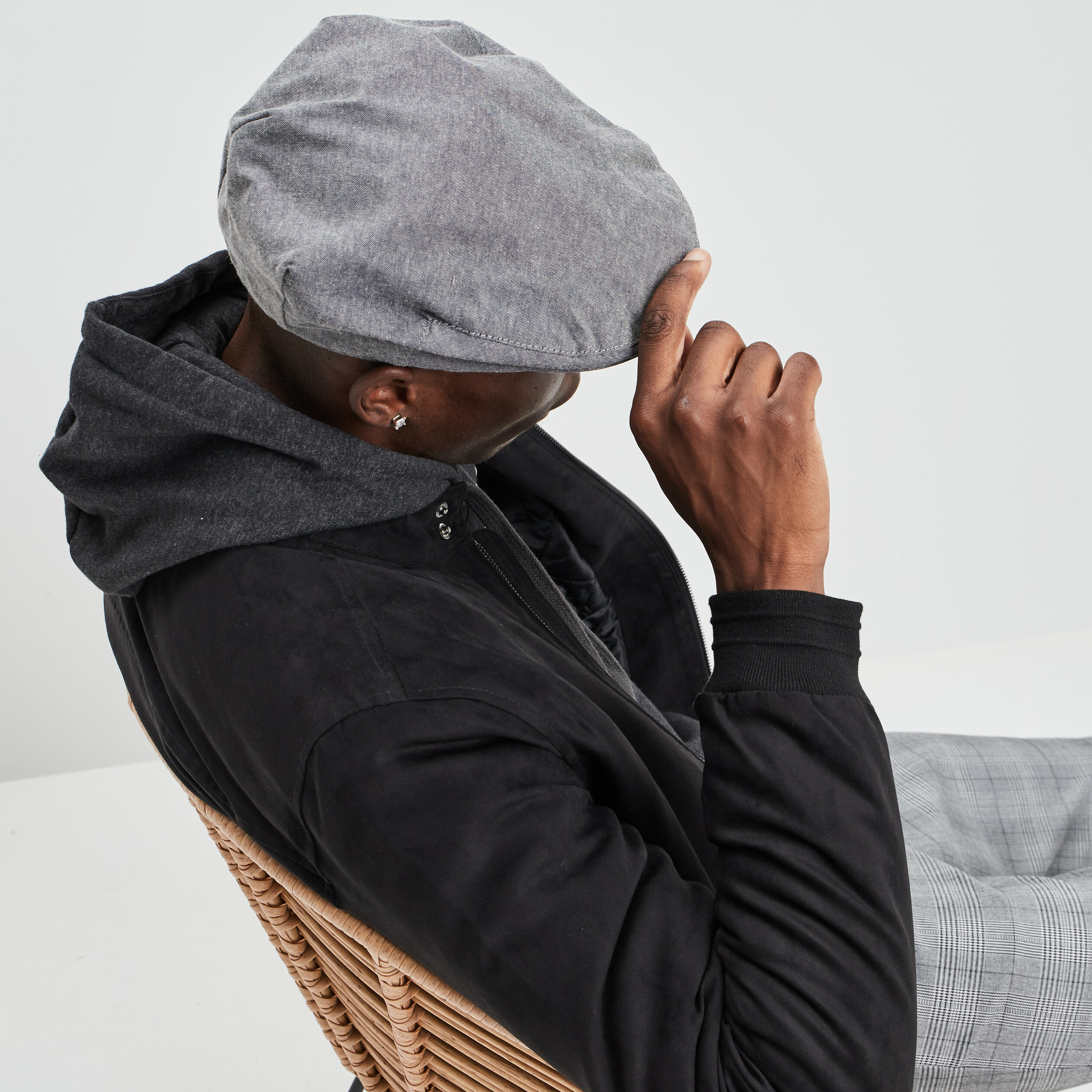 Casquette anglaise gris homme