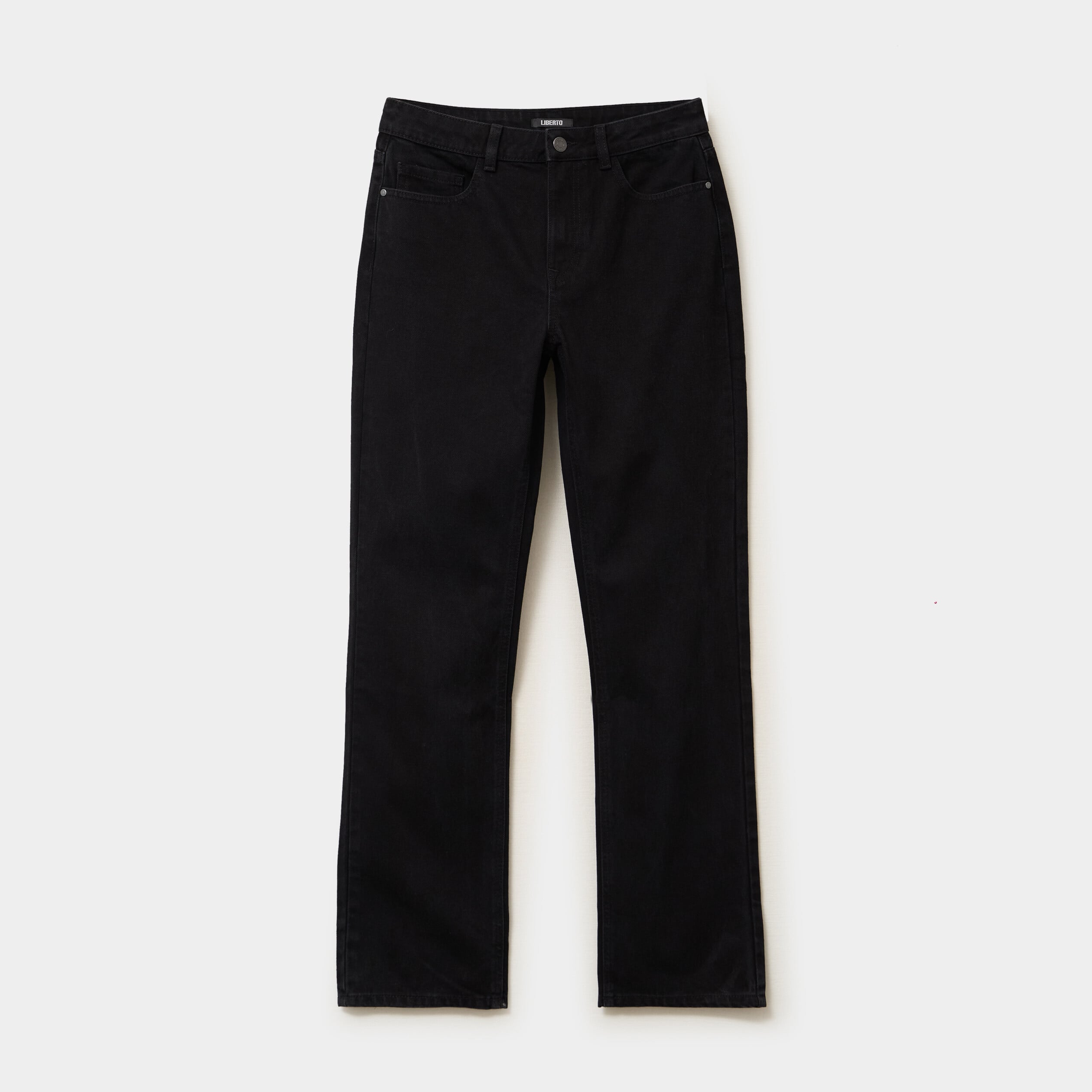 Jeans droit 5 poches coton denim noir femme