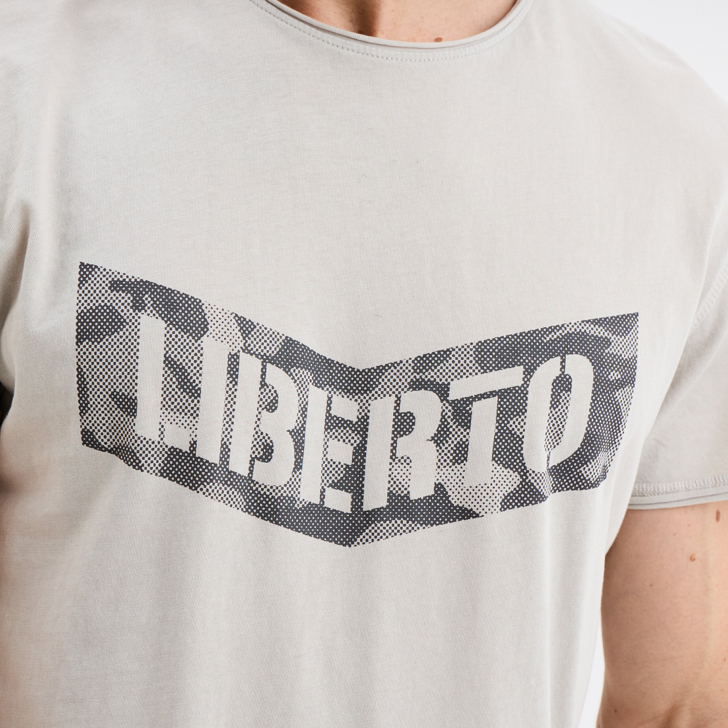 t shirt manches courtes coton gris clair homme T-shirt manches courtes coton gris clair homme