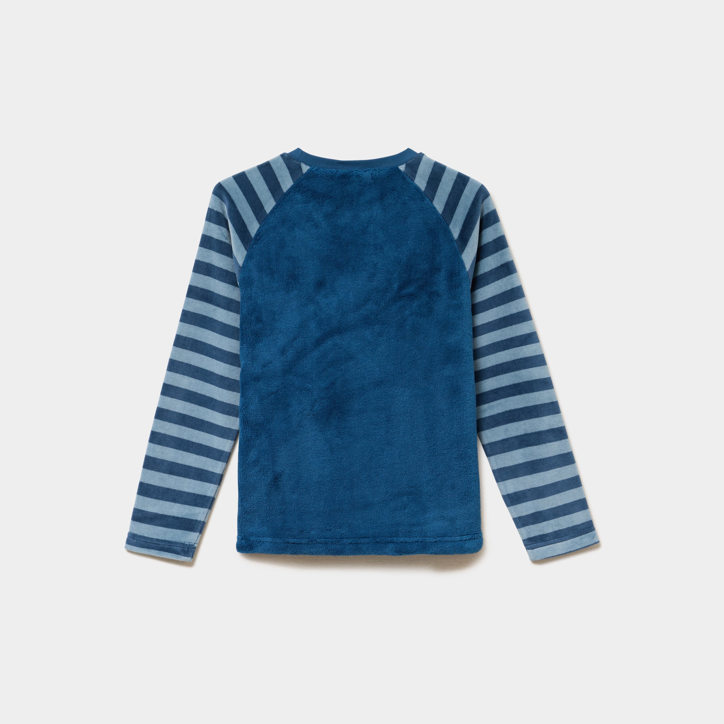 Ensemble pyjama effet velours 2 pi&egrave;ces bleu fonc&eacute; gar&ccedil;on