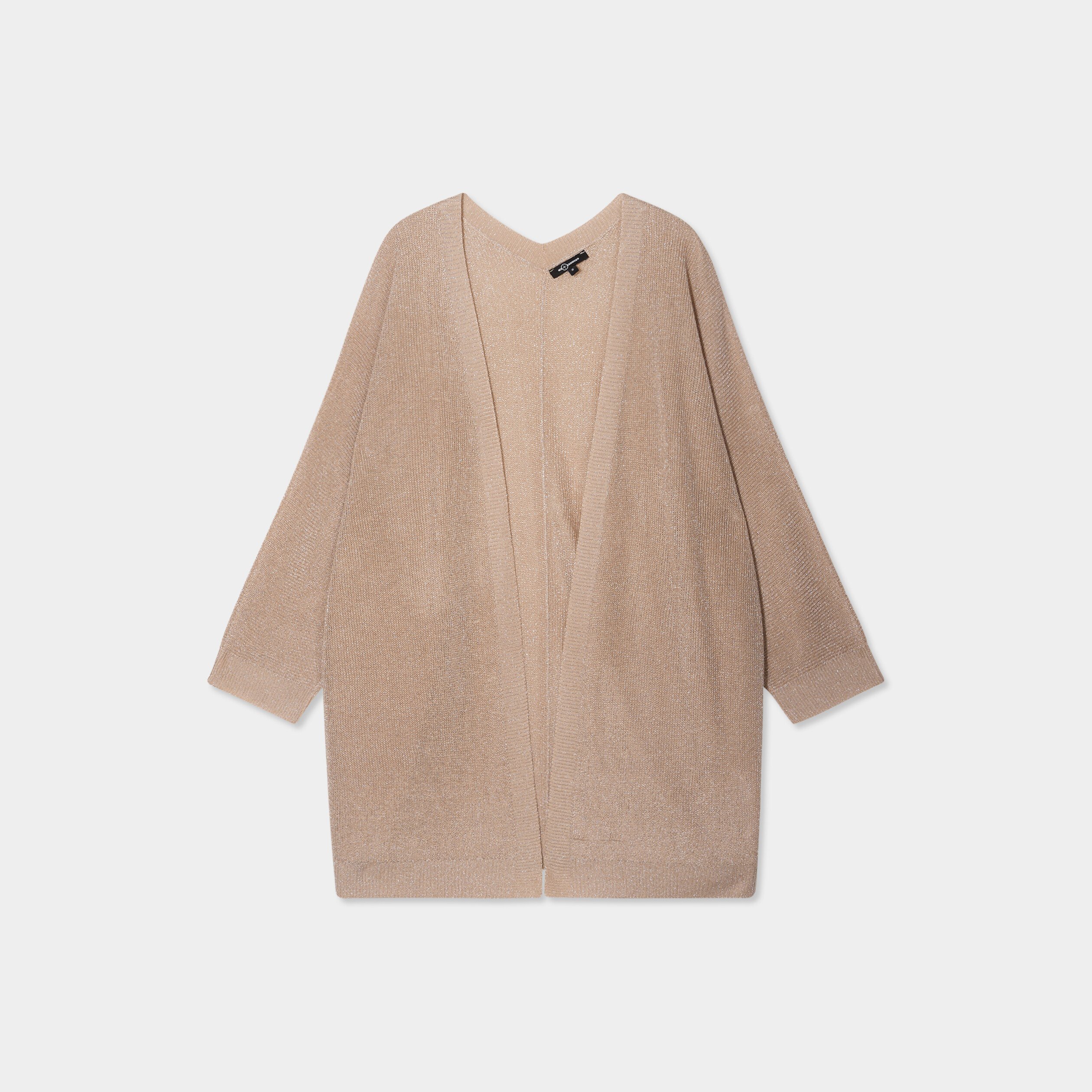 gilet chauve souris mi long beige femme Gilet chauve-souris mi-long beige femme