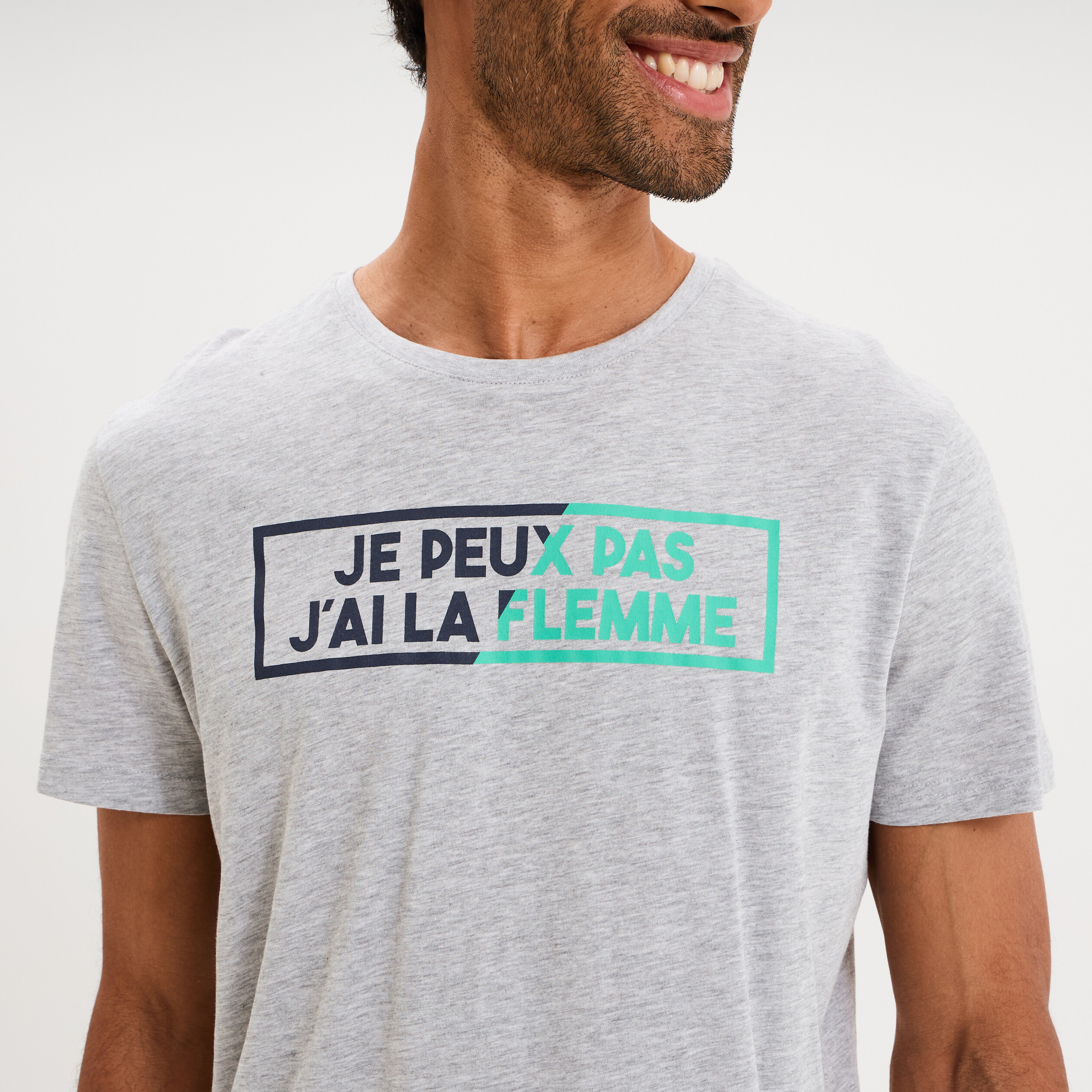 Ensemble pyjama short et t-shirt gris clair homme