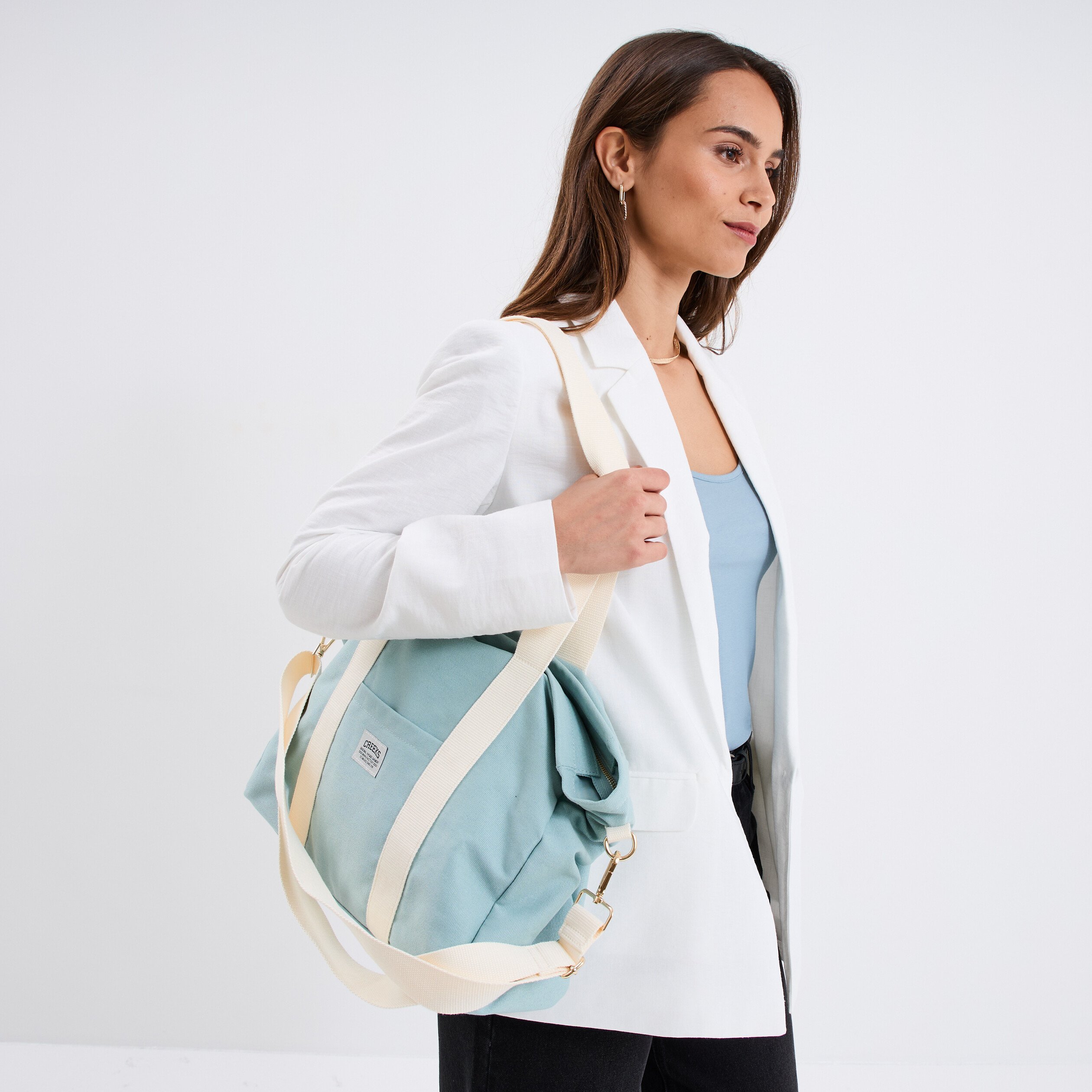sac cabas avec bandouliere vert pastel femme Sac cabas avec bandoulière vert pastel femme