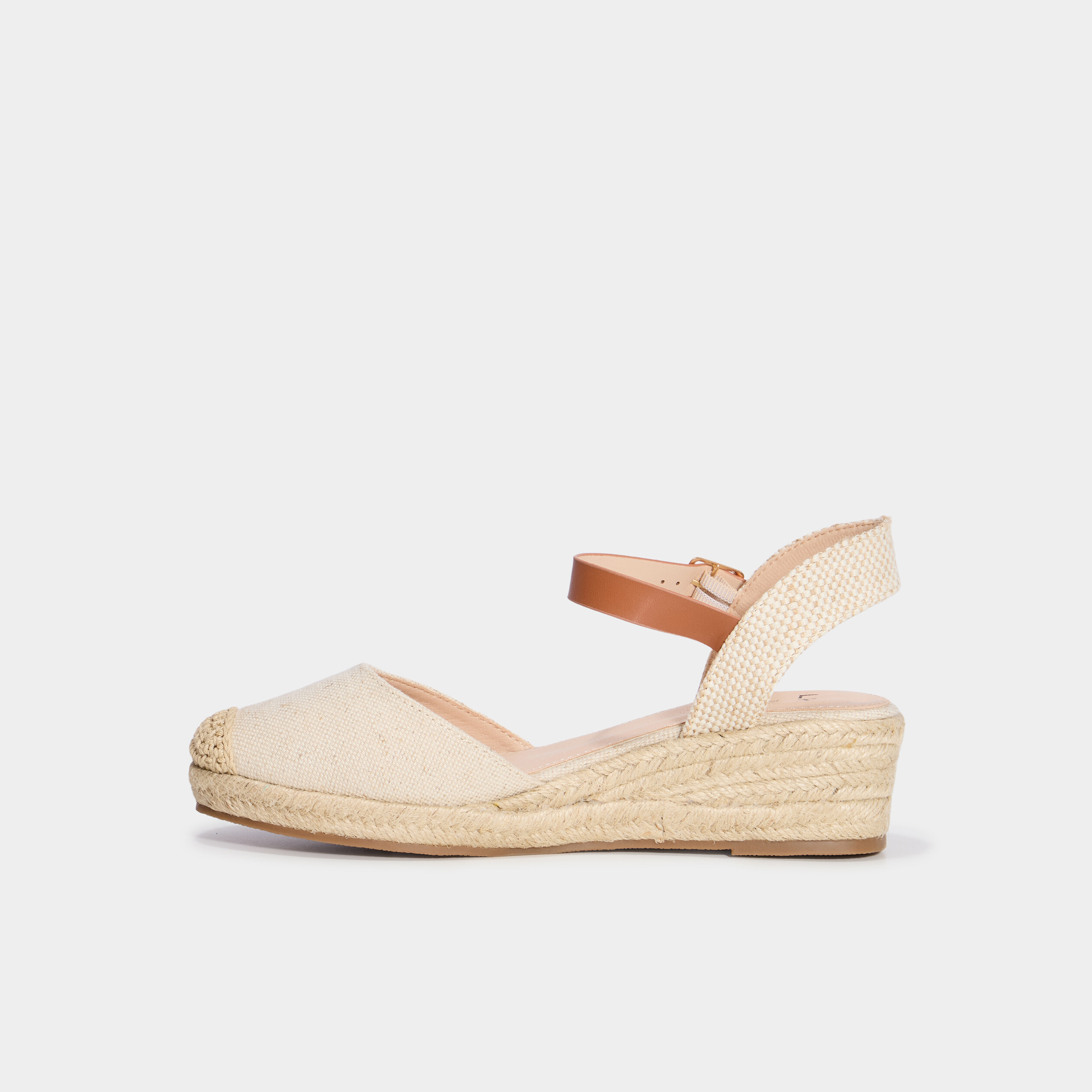 Espadrilles compens&eacute;es sable femme