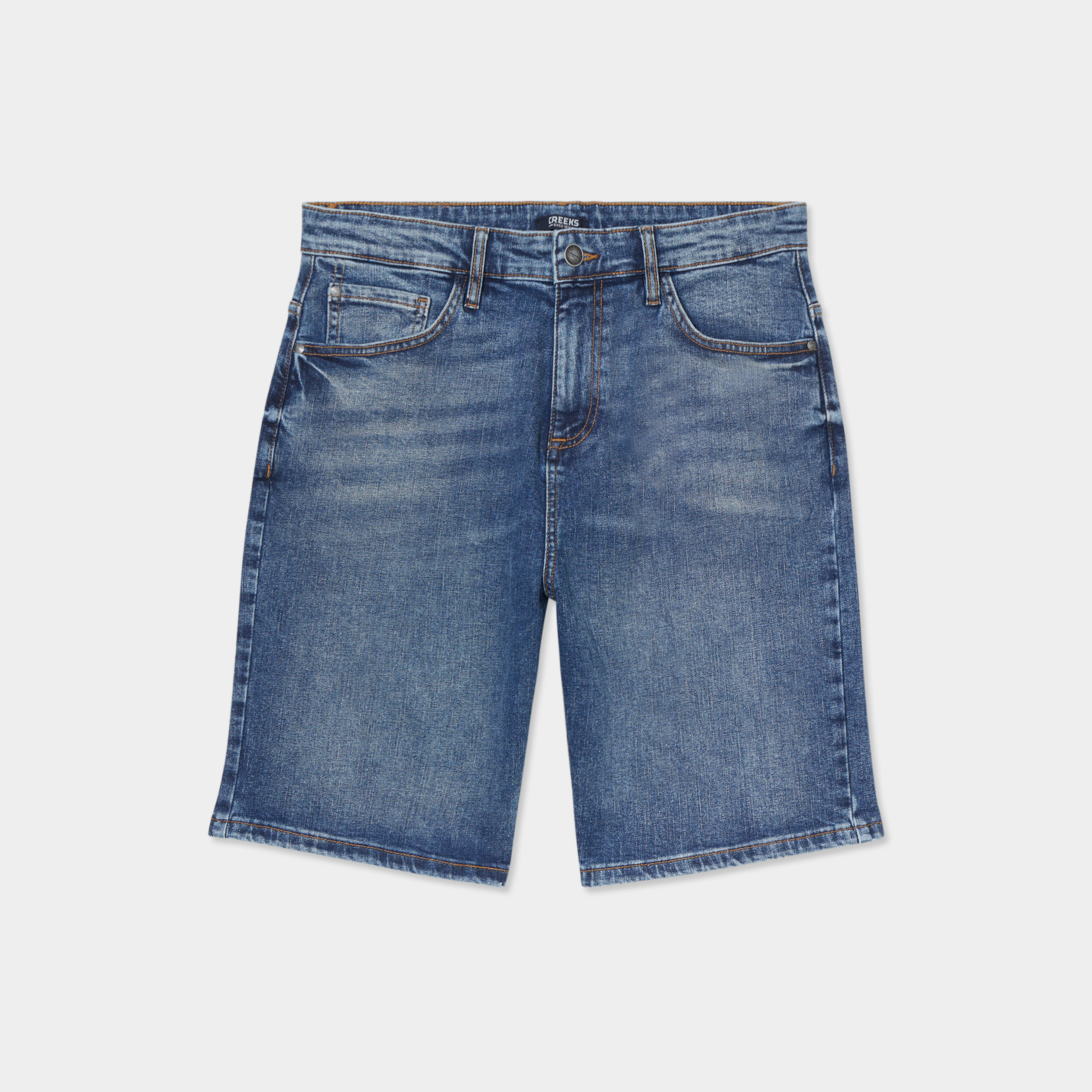bermuda en jean droit coton denim stone homme Bermuda en jean droit coton denim stone homme