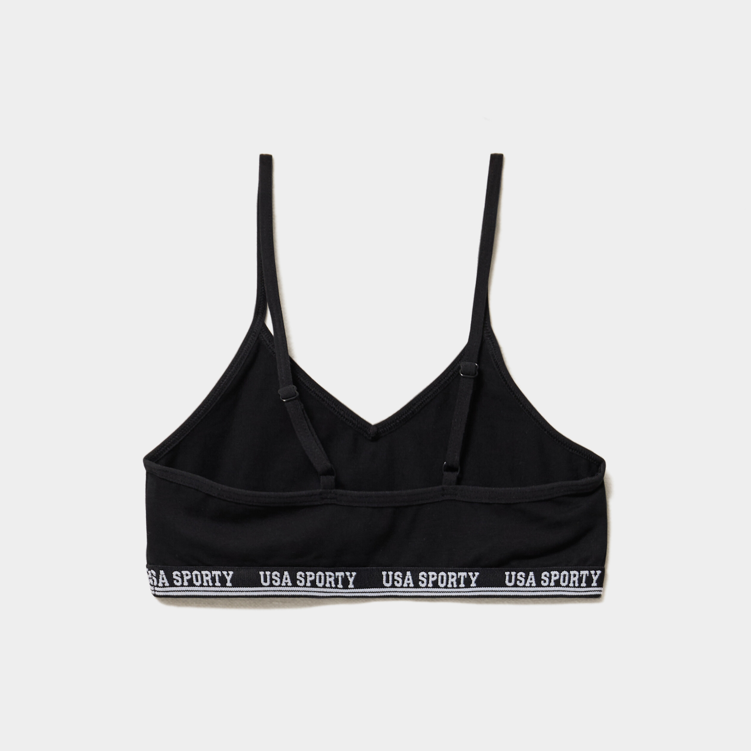 lot 2 brassieres triangles coton noir fille Lot 2 brassières triangles coton noir fille