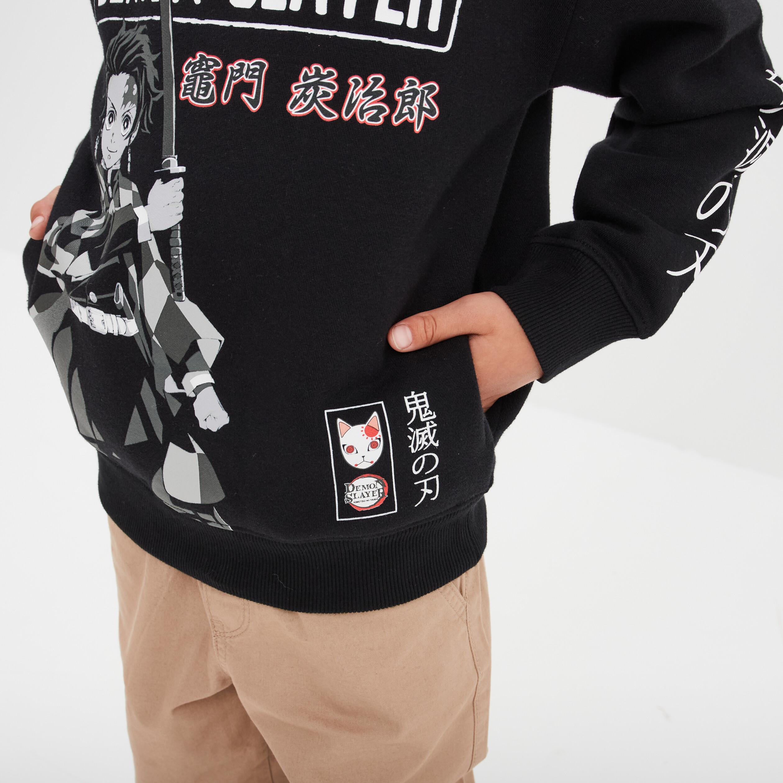 sweat a capuche hoodie demon slayer noir garcon Sweat à capuche hoodie Demon Slayer noir garçon