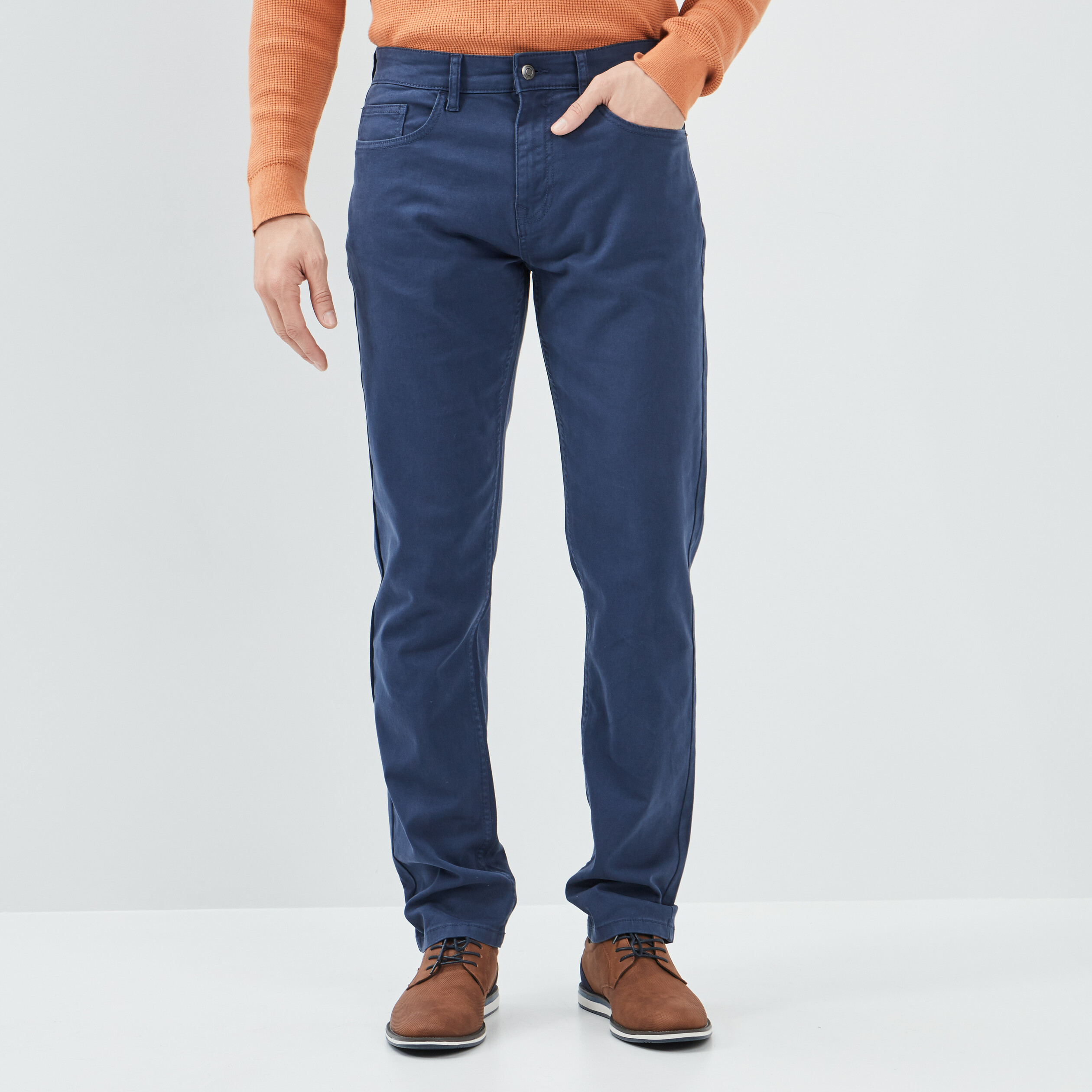 Pantalon regular bleu homme