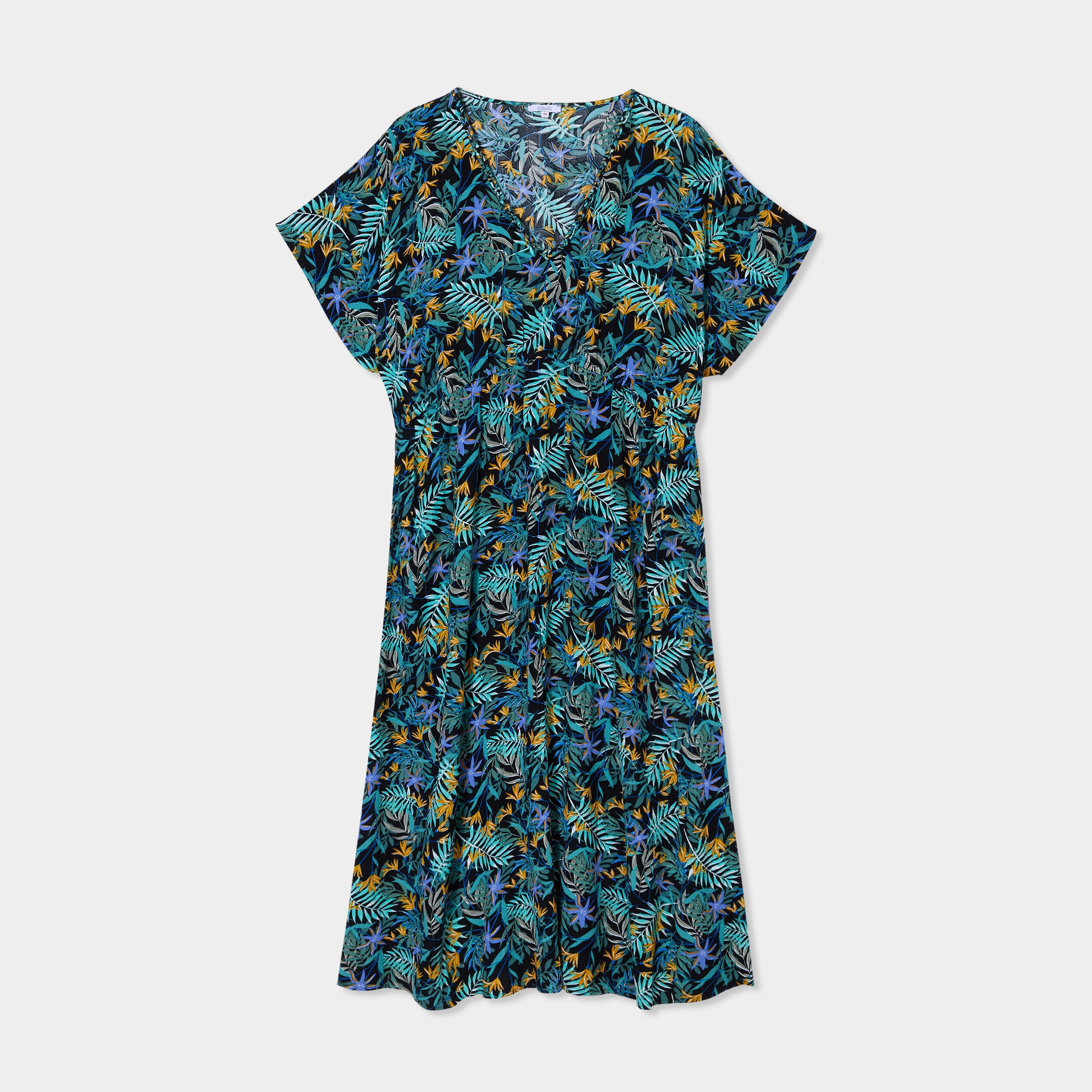 robe fluide longue col en v vert emeraude femmegt Robe fluide longue col en V vert émeraude femme grande taille