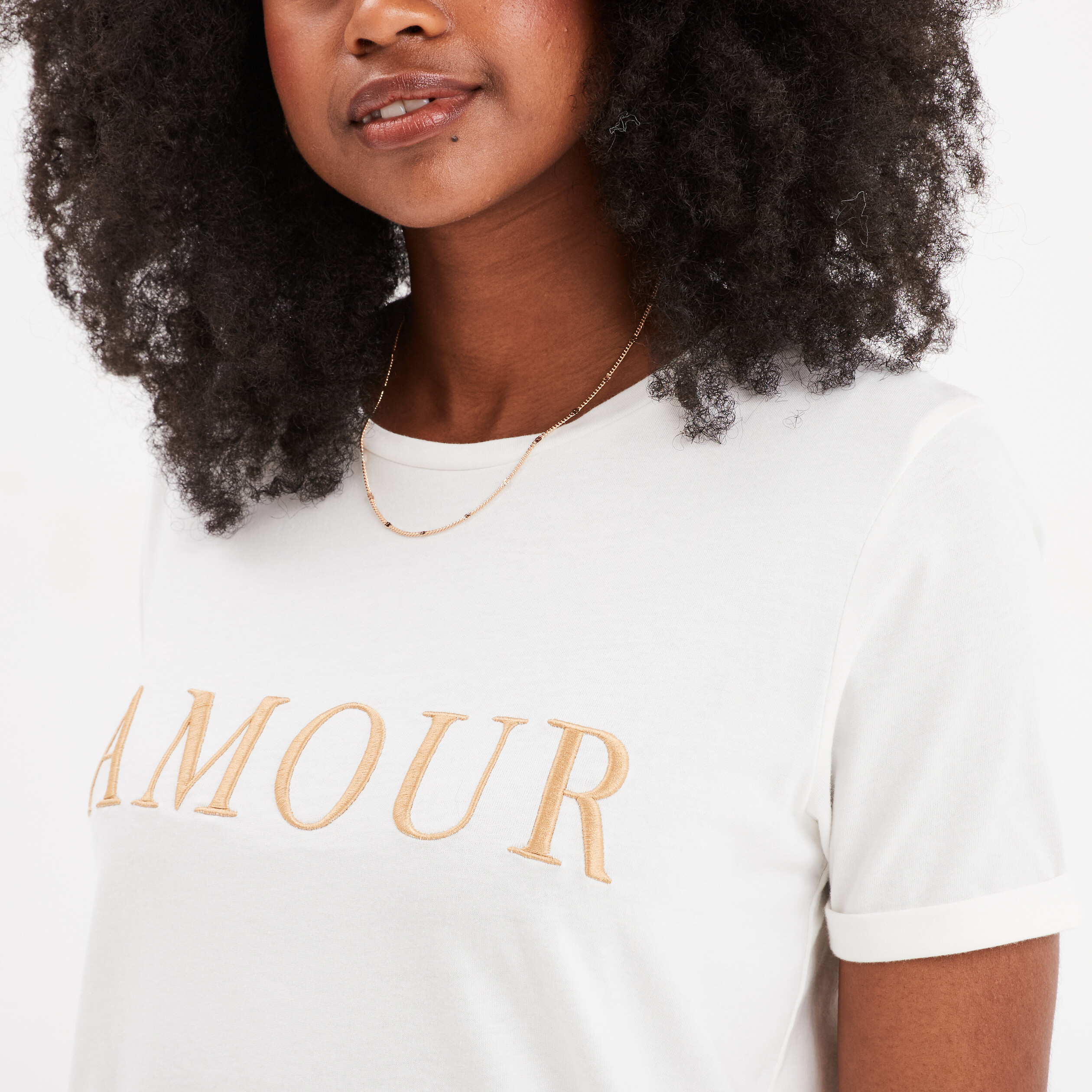 t shirt brode manches courtes coton blanc femme T-shirt brodé manches courtes coton blanc femme