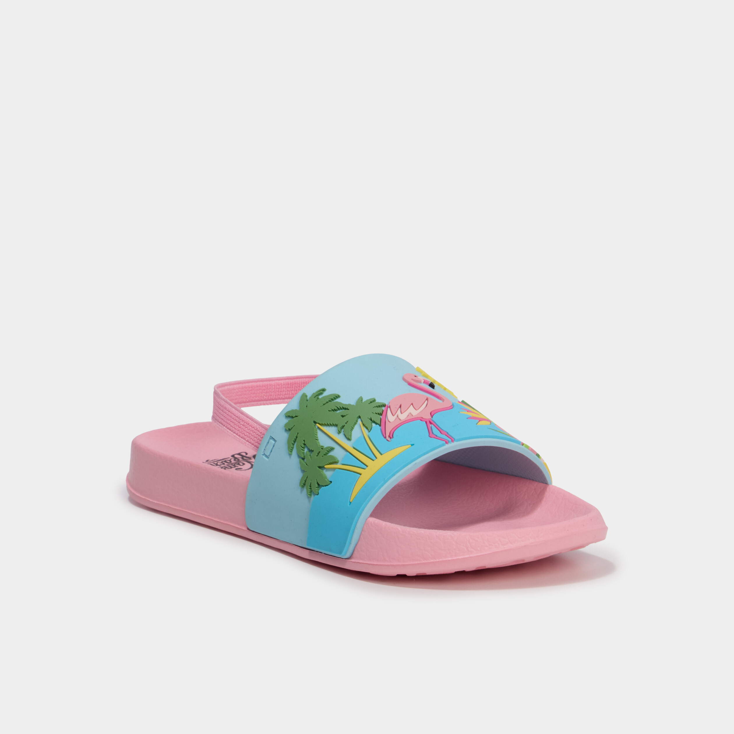 Claquettes avec bride &eacute;lastique au talon multicolore fille