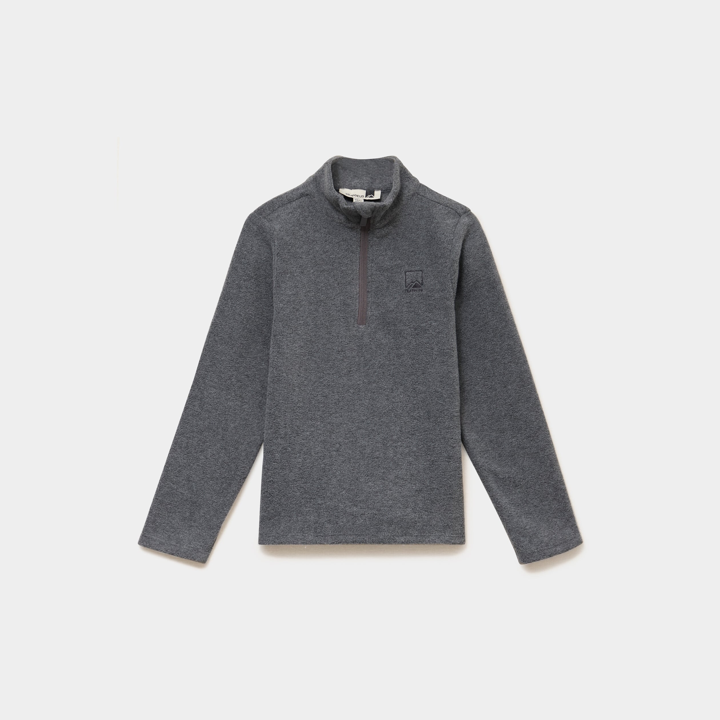 Sweat polaire col camionneur gris argent mixte