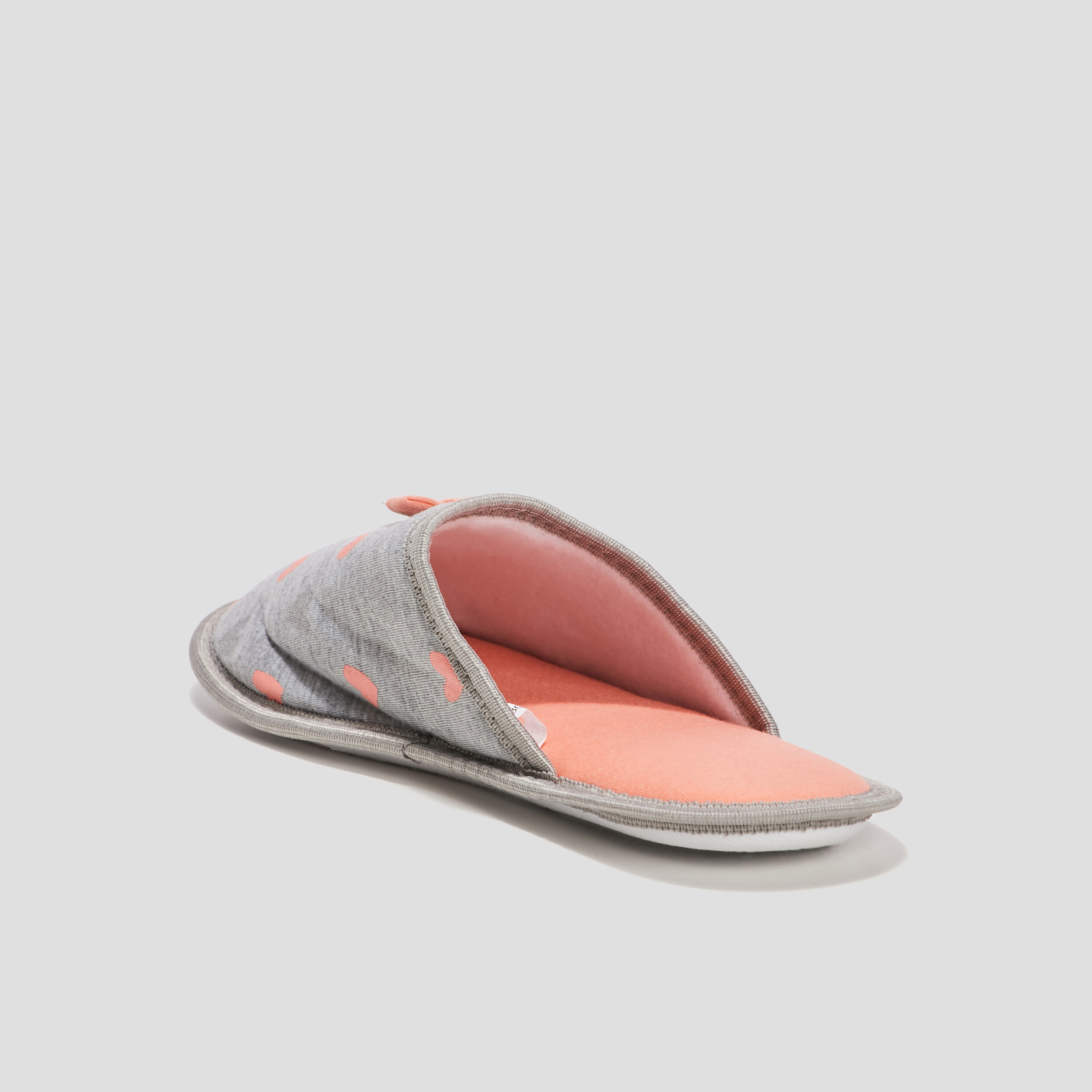 chaussons mules coeur gris femme Chaussons mules coeur gris femme