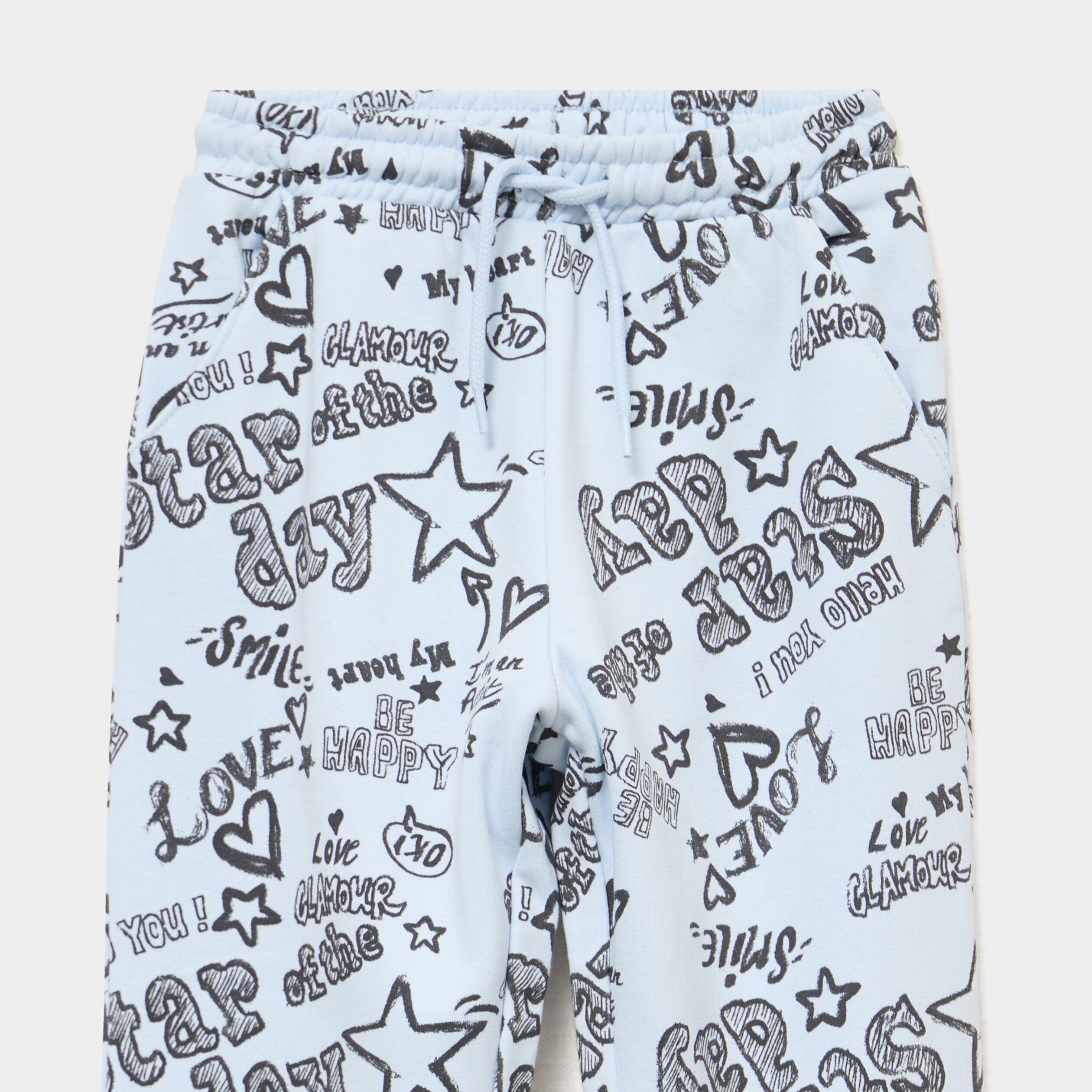 Pantalon de jogging molleton bleu ciel fille