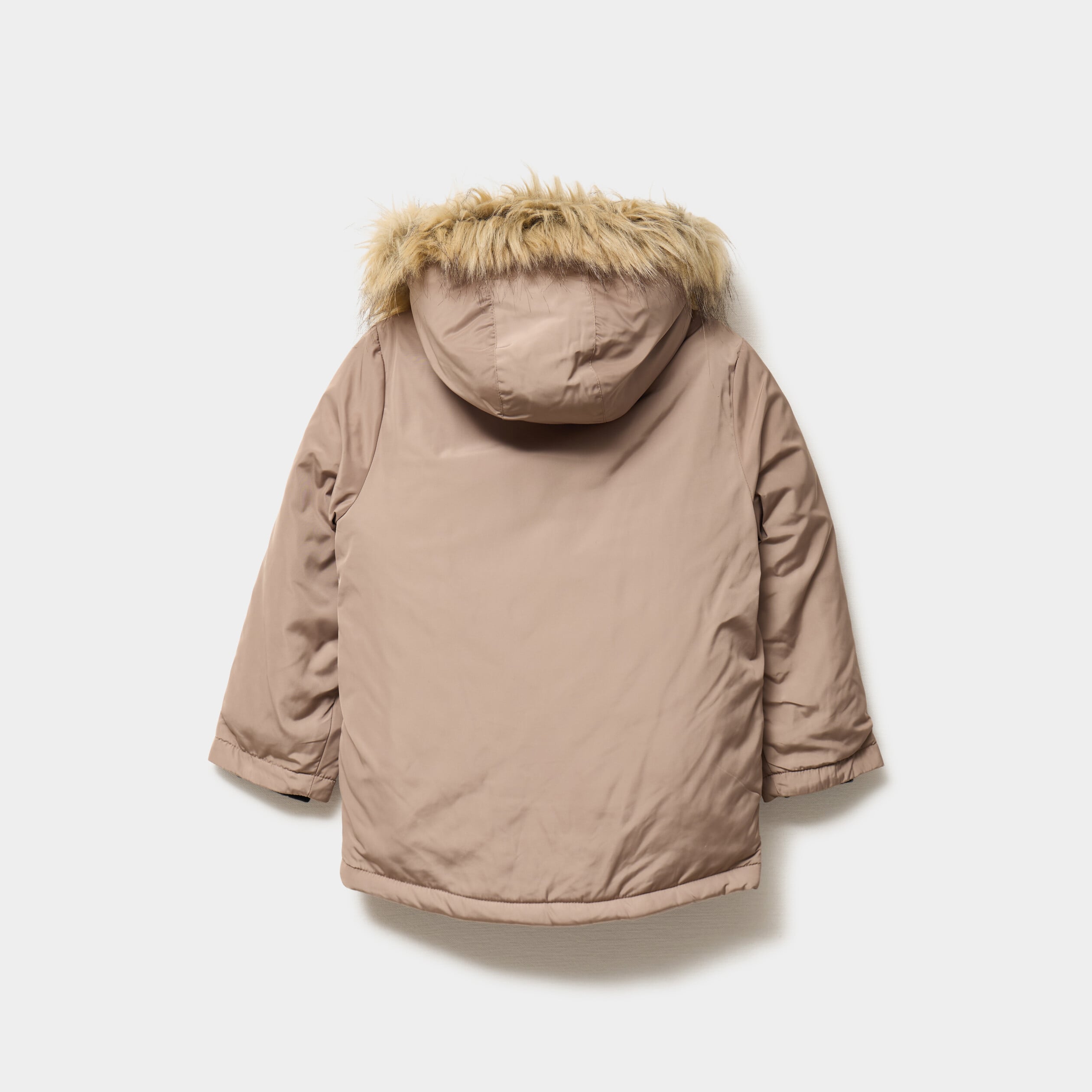 Parka &agrave; capuche fausse fourrure camel gar&ccedil;on